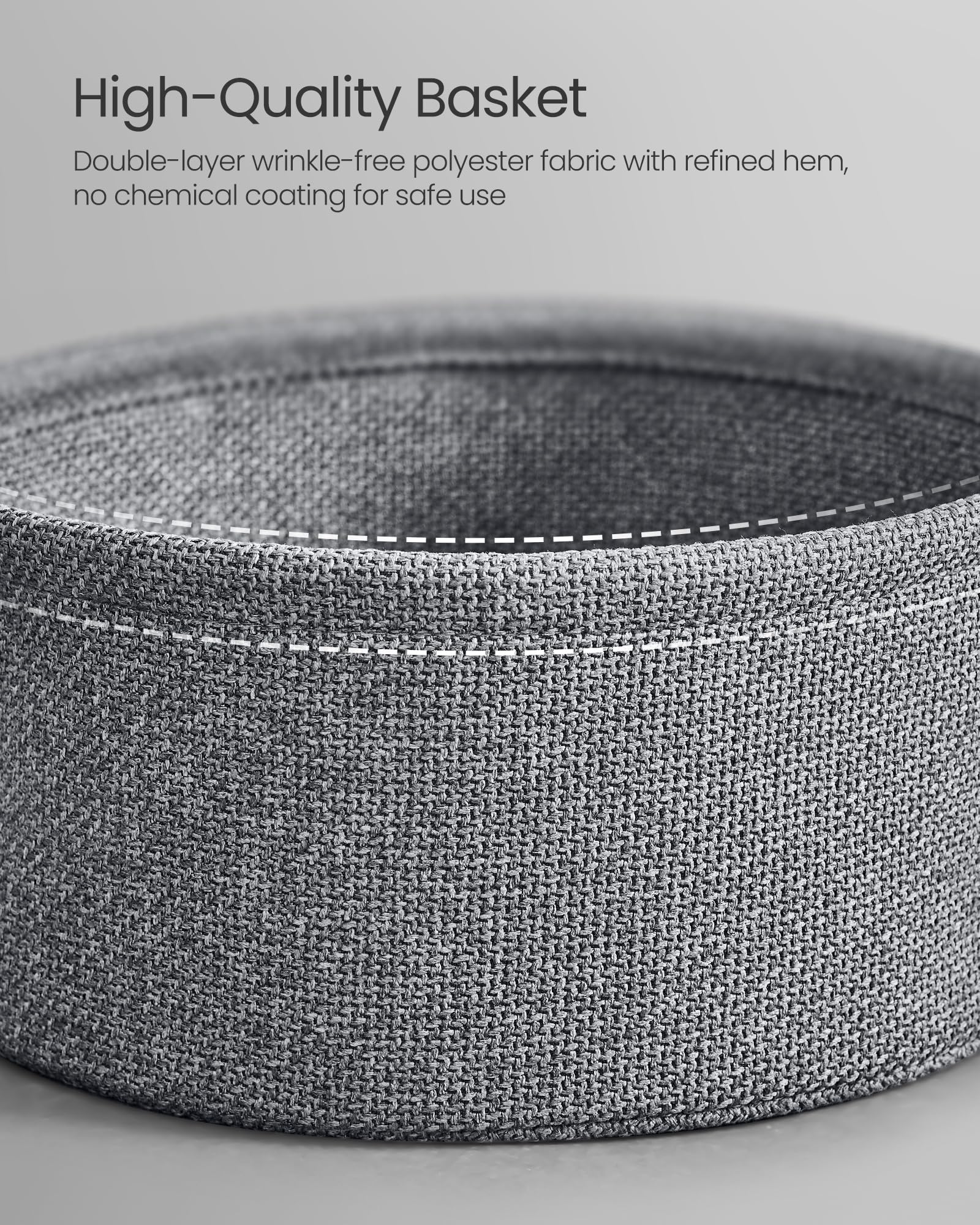 VASAGLE Round End Table with Fabric Basket | Ebony Black | 45 x 50 cm 6