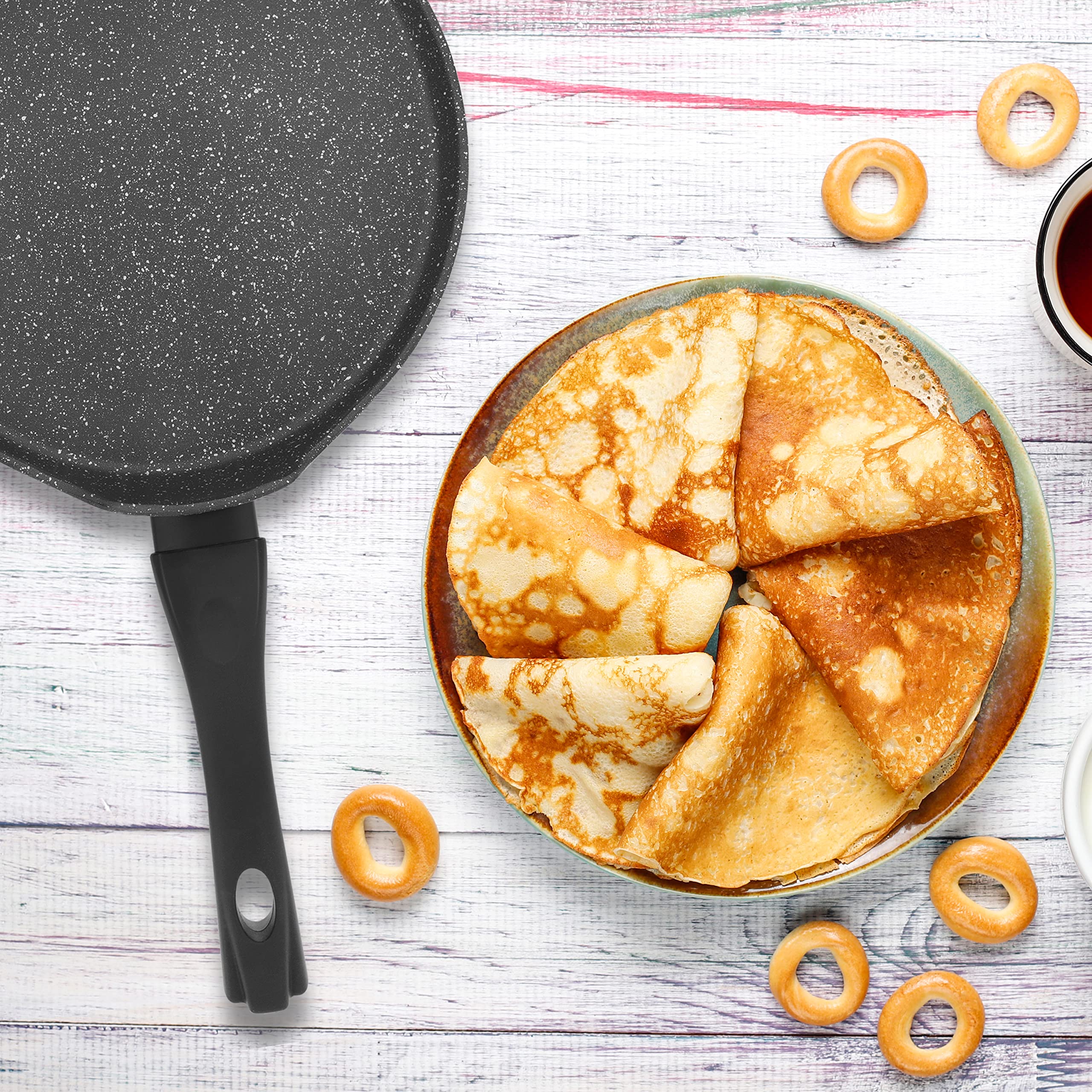 Blackmoor 26cm Non-Stick Pancake Pan - Suitable for Induction, Gas, Electric Hobs | Black 9