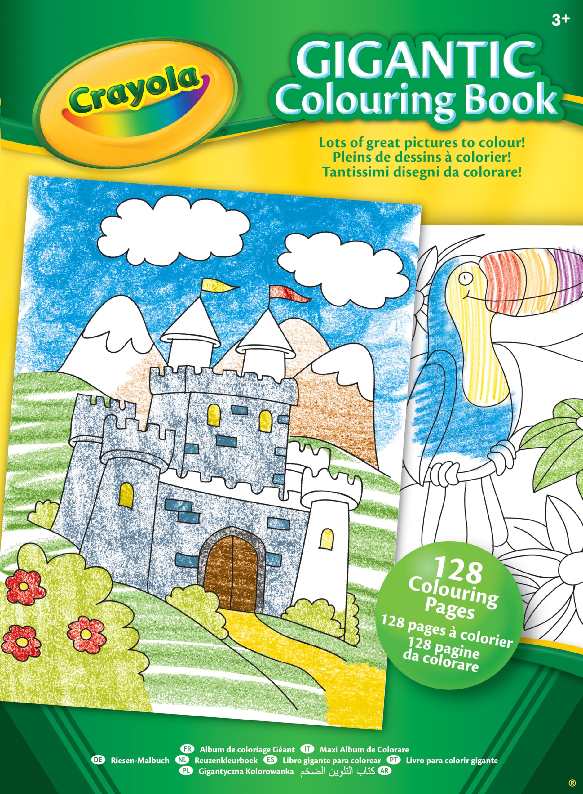 CRAYOLA Gigantic Colouring Book - 128 A4 Pages for Kids Ages 3+ | Animal, People, Transport & Scenery Images 1
