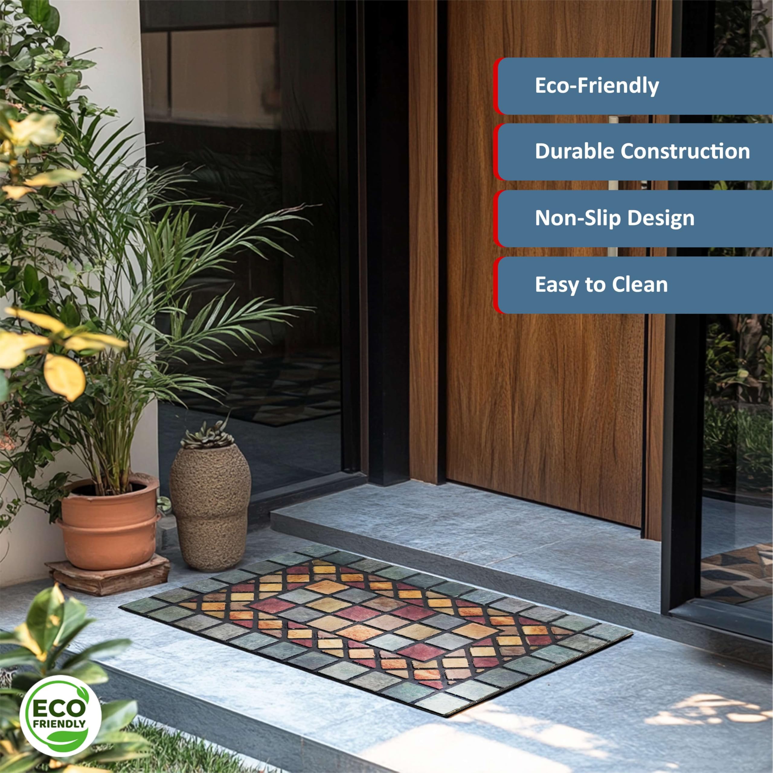 Nicoman Tile Heavy Duty Boot Scraper Doormat - 90x60cm Rubber | Non-Slip Indoor/Outdoor 7