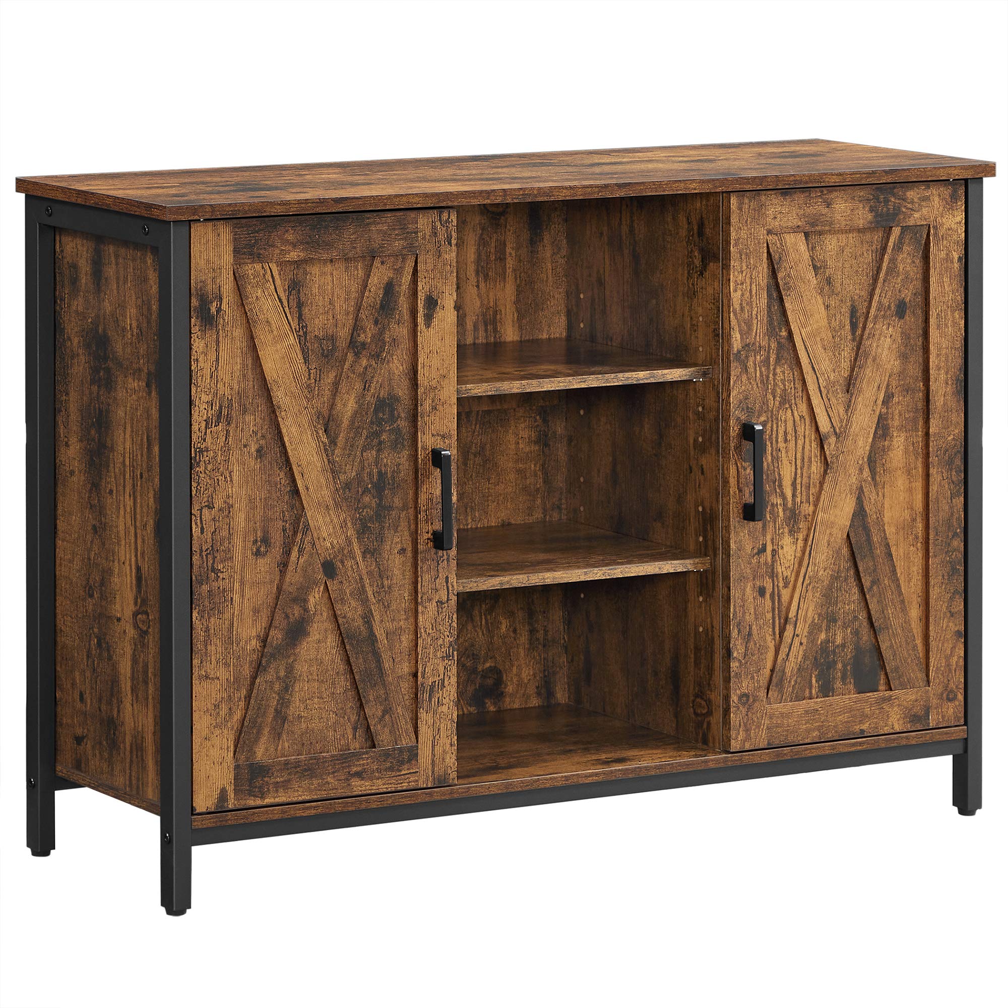 VASAGLE Buffet Table - Rustic Brown/Black Sideboard | Engineered Wood | 1000mm Width
