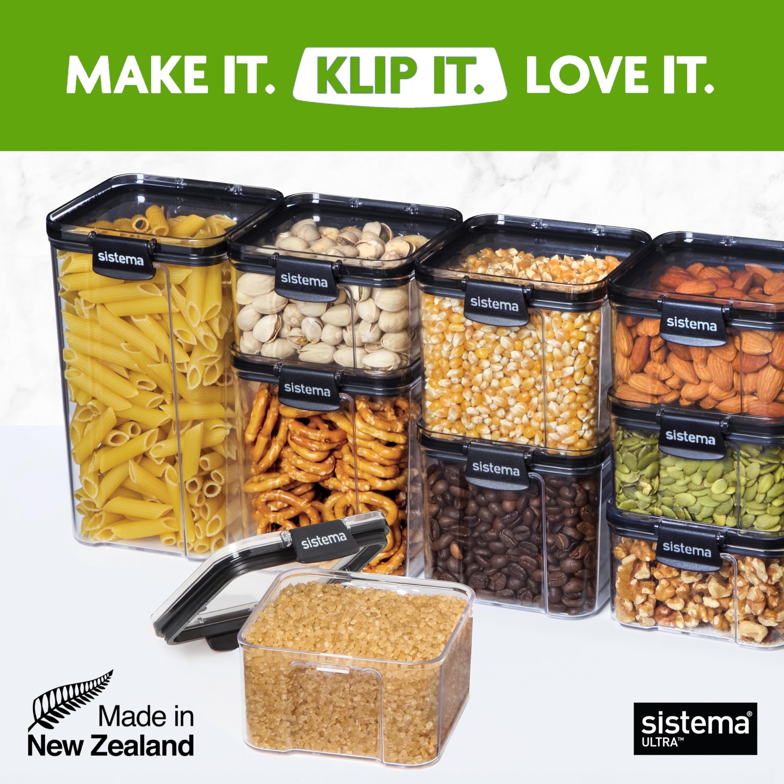 Sistema Ultra Tritan Airtight Food Container Set - 3 Square Containers (1.3L + 2x 700ml) | Stackable, BPA-Free 7