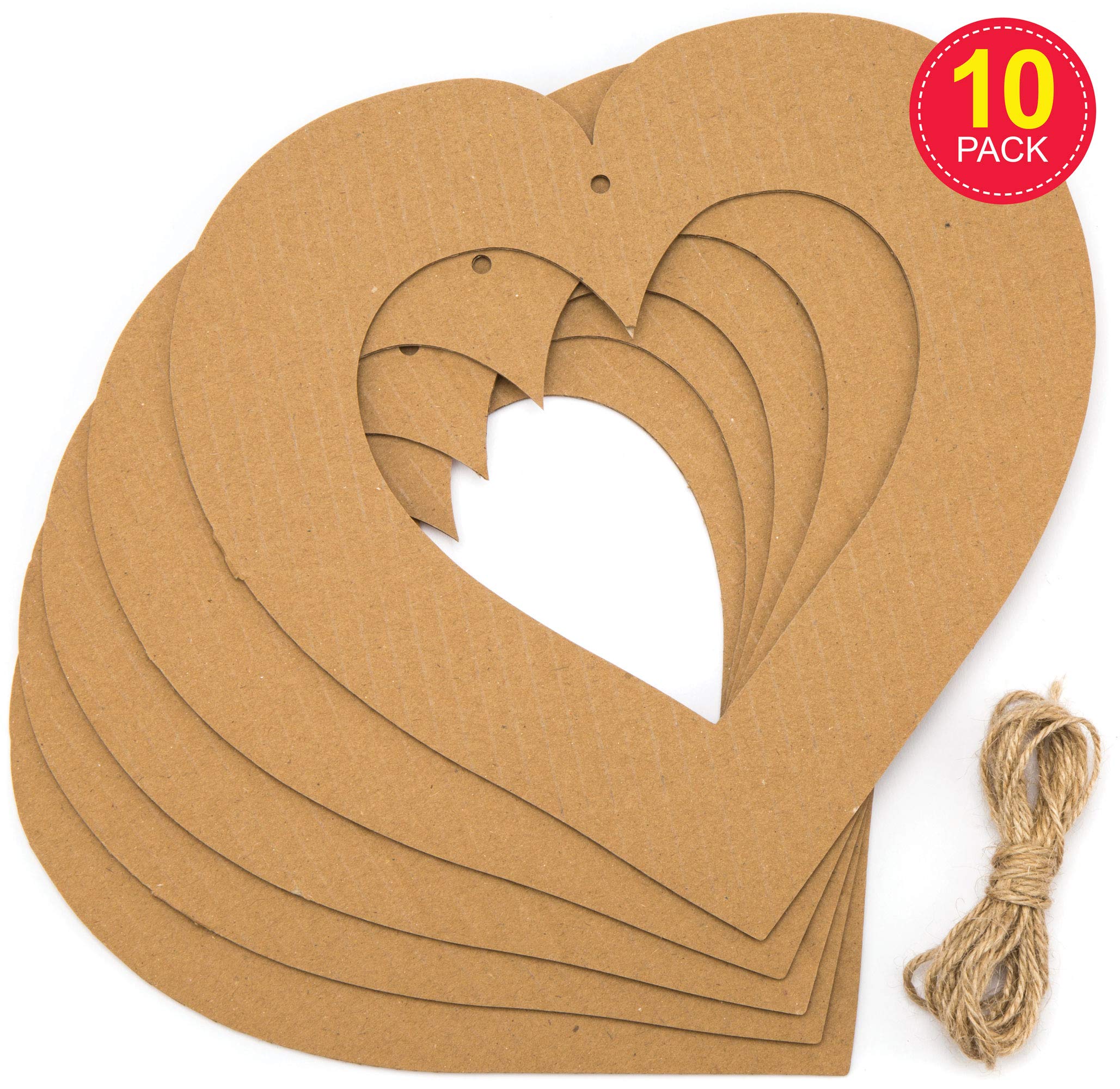 Baker Ross AR124 Heart Craft Wreaths for Kids Arts & Crafts | 10 Pack, 22cm Cardboard 2