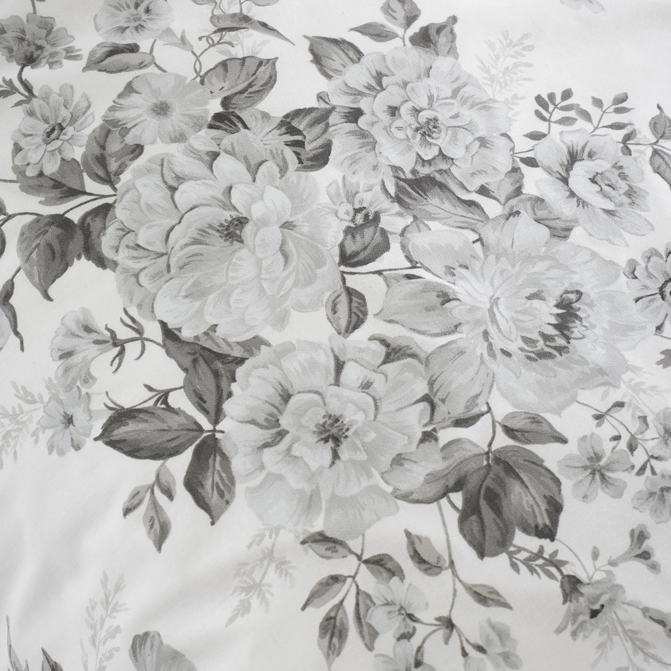 Catherine Lansfield Elinda Floral Reversible King Duvet Cover Set | 52% Polyester 48% Cotton | Grey 5