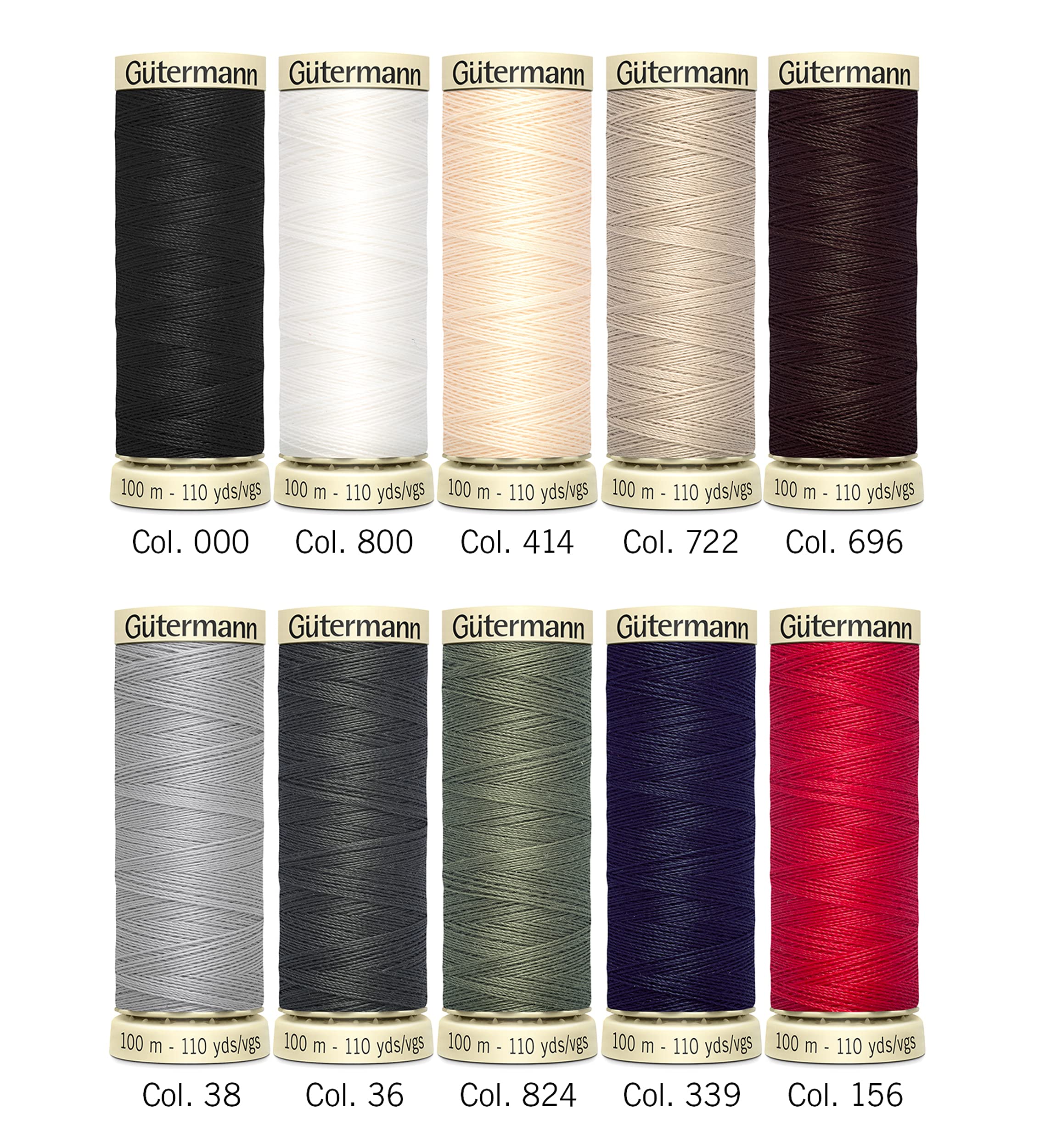 Gütermann Sew-all All-Purpose Sewing Thread - Basic Colors Set | 10 Spools | 100m Each 4