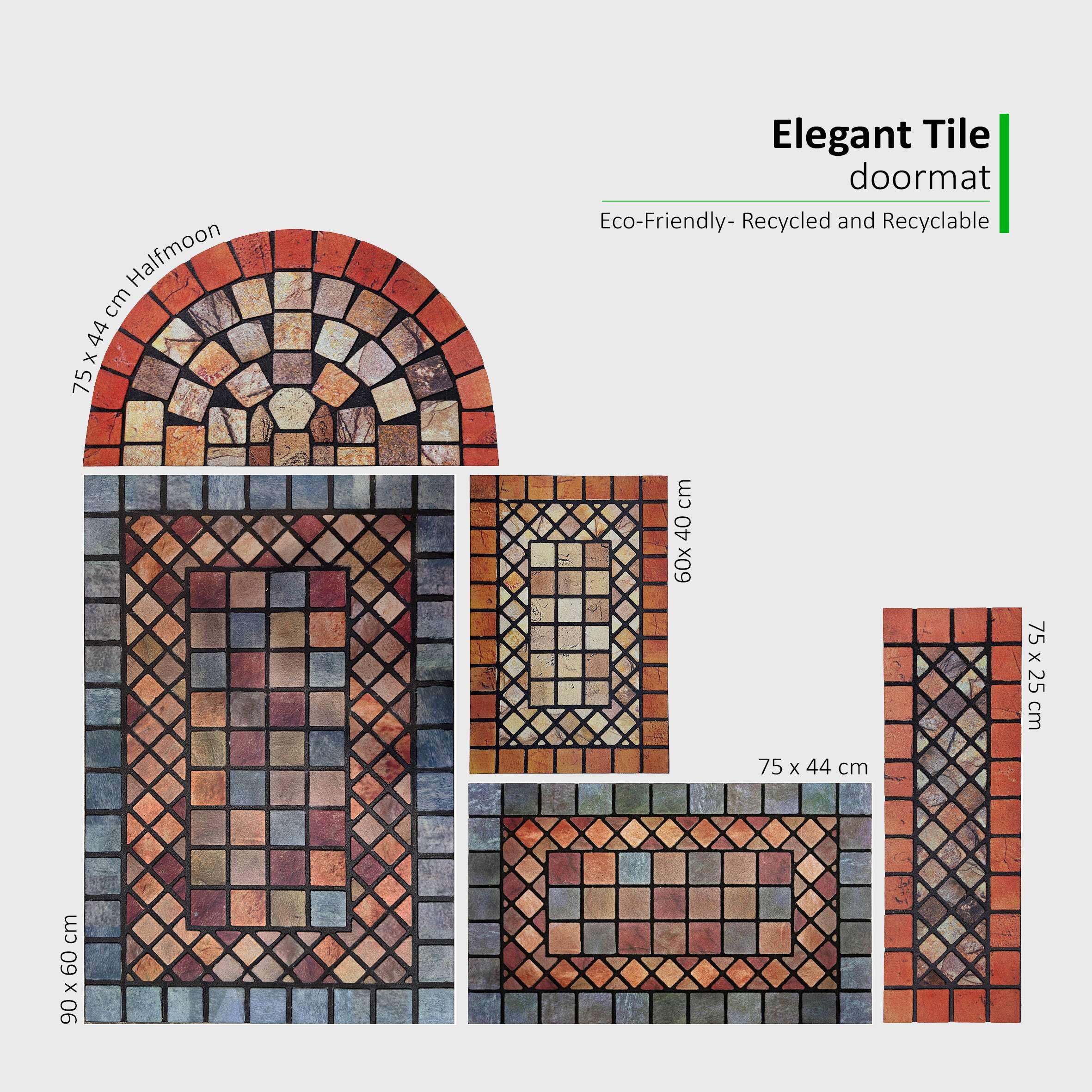 Nicoman Tile Heavy Duty Boot Scraper Doormat - 90x60cm Rubber | Non-Slip Indoor/Outdoor 3