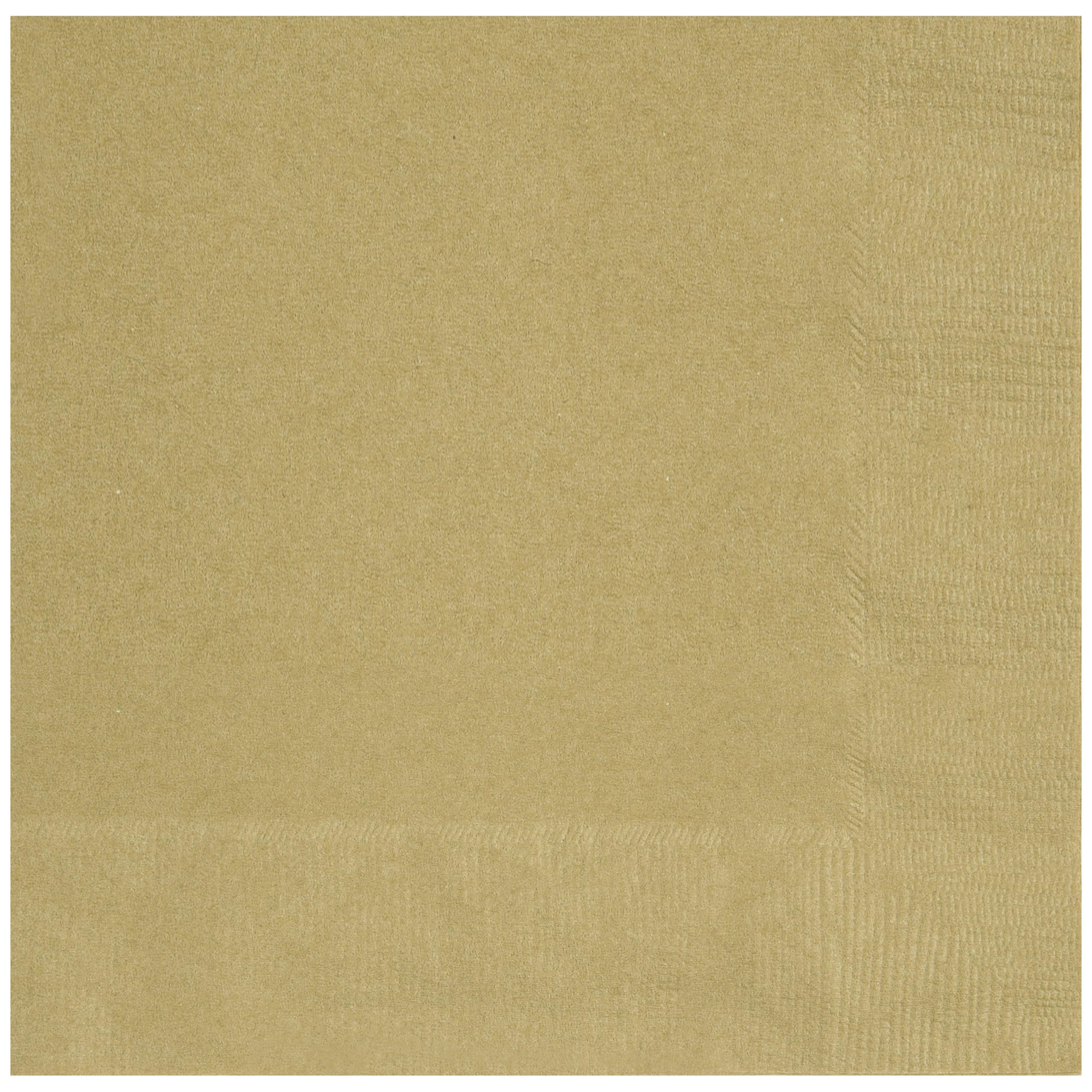 Unique Party Paper Napkins - Gold Colour, 16.5 cm Square | 50 Count Pack