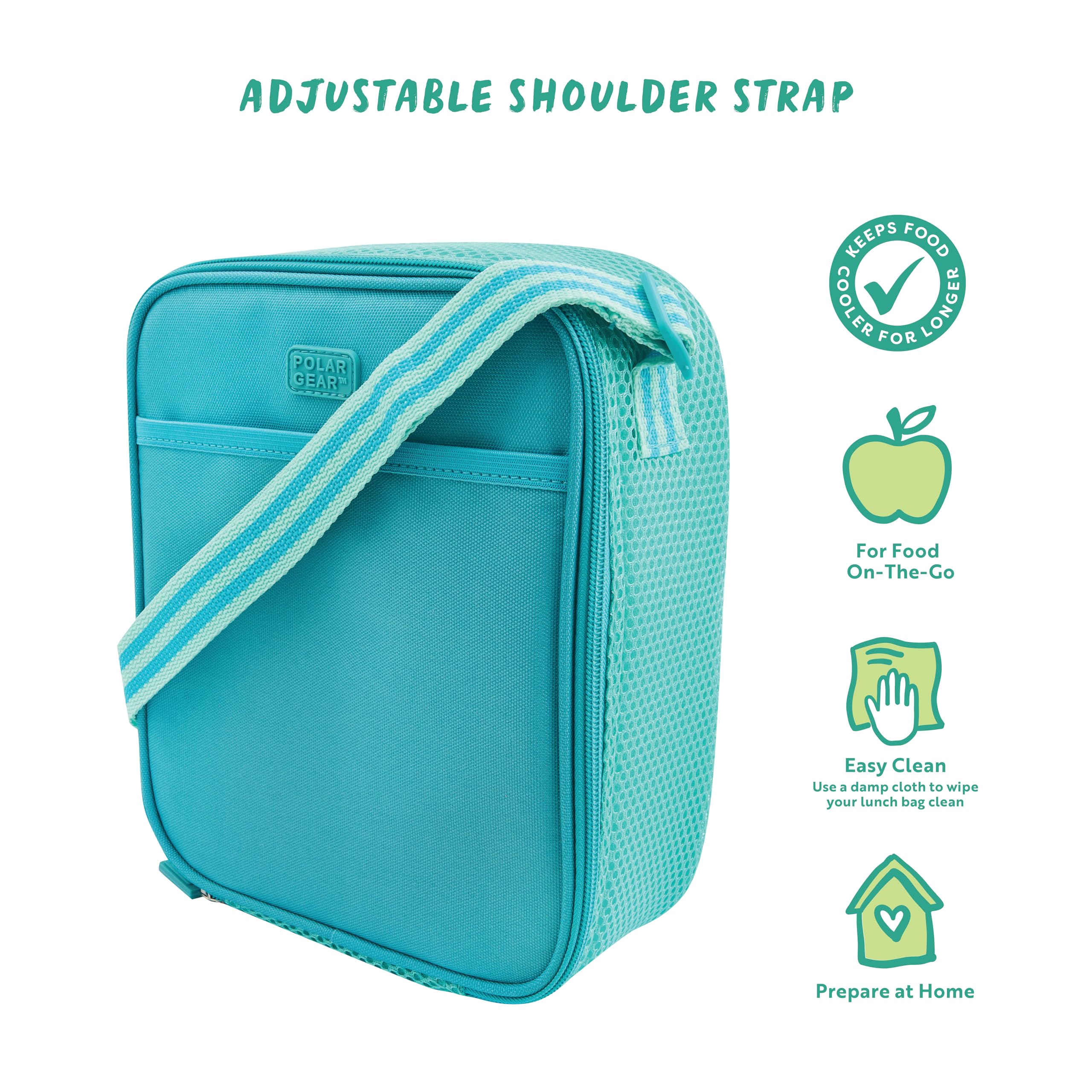 Polar Gear Kids Lunch Bag - Fully Insulated | Antibacterial Lining | Mint Color 4