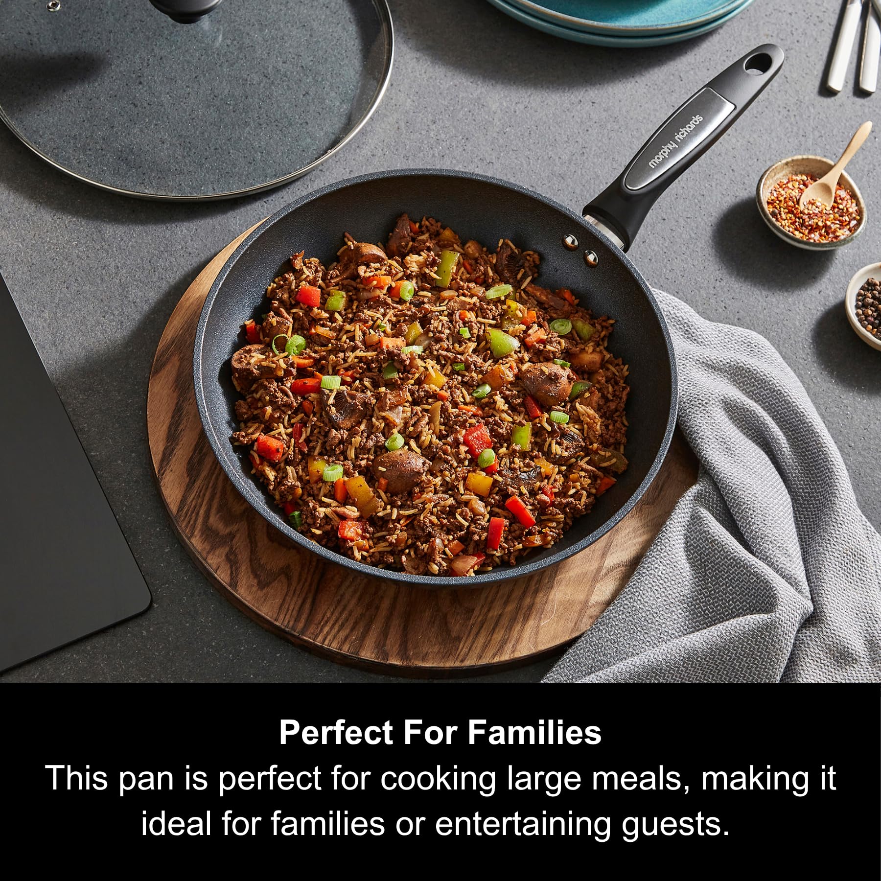 Morphy Richards Forged Aluminium Frying Pan - Ceramic Non-Stick | 28cm | Induction Compatible 5