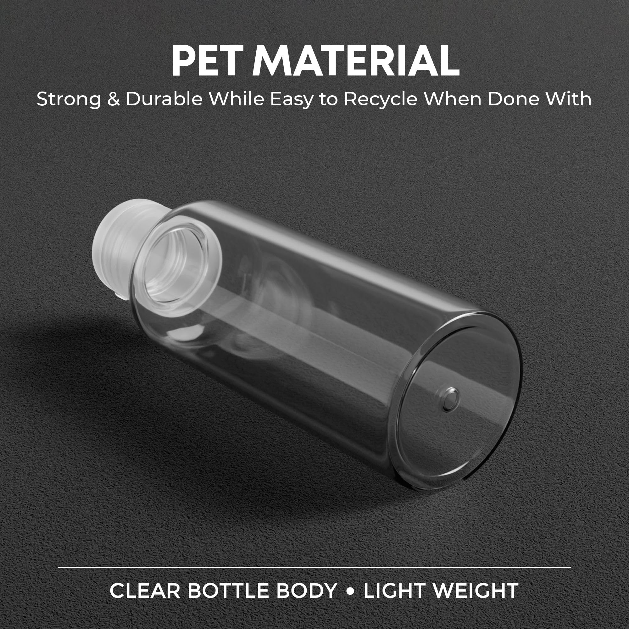 Palm Safe 10 Pack 100ml/3.5oz Clear Plastic Travel Bottles | Leak Proof Flip Cap | PET Plastic 4