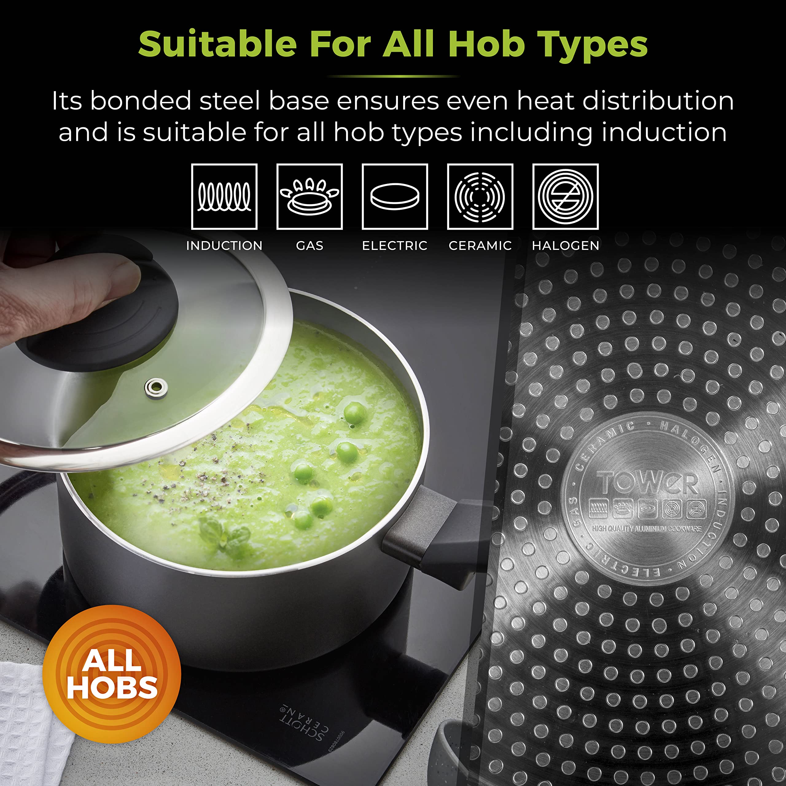 Tower Cerasure 16 cm Saucepan with Non-Stick Coating | Graphite | All Hobs Incl. Induction 6