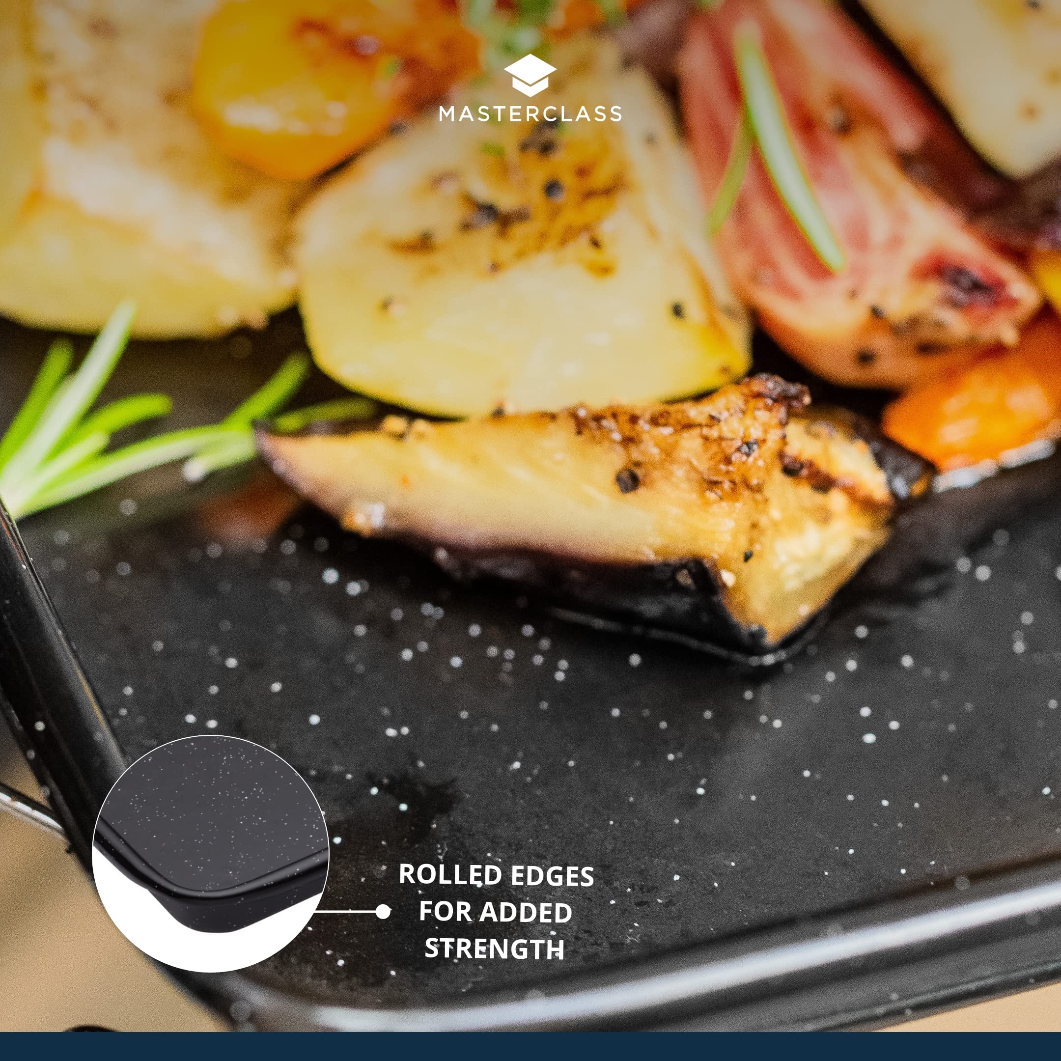 MasterClass Large Baking Tray - 39 x 27 cm, Scratch Resistant Vitreous Enamel, Induction Safe 6