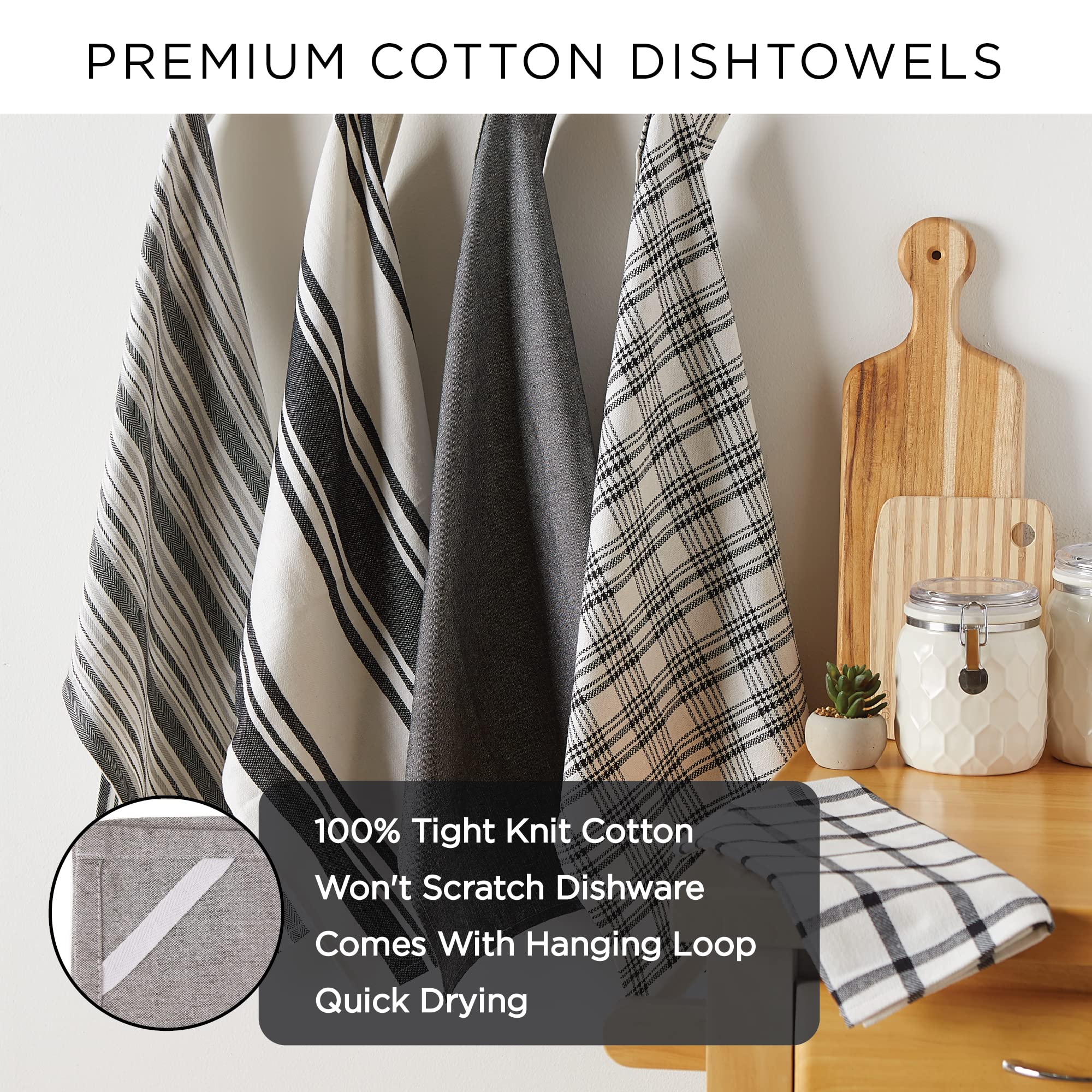 DII Buffalo Check Kitchen Collection Dishtowel Set - Pink & White | 20x30 Inches | 3 Pack 9