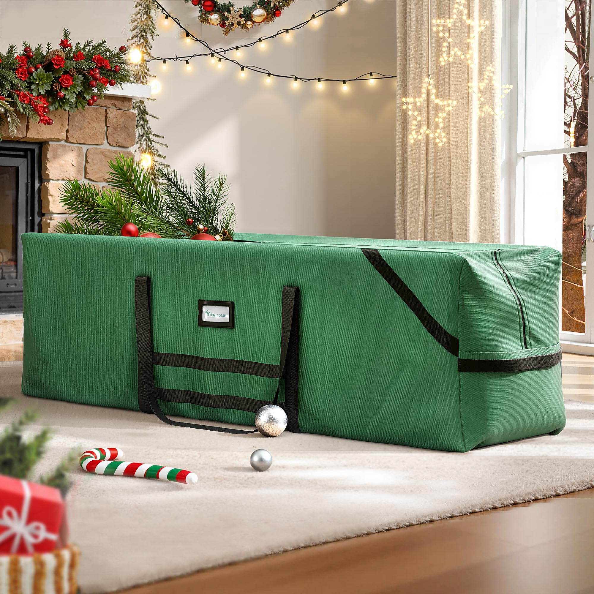 YITAHOME Christmas Tree Storage Bag - Waterproof, Durable, Fits Trees up to 9 ft | Green 3