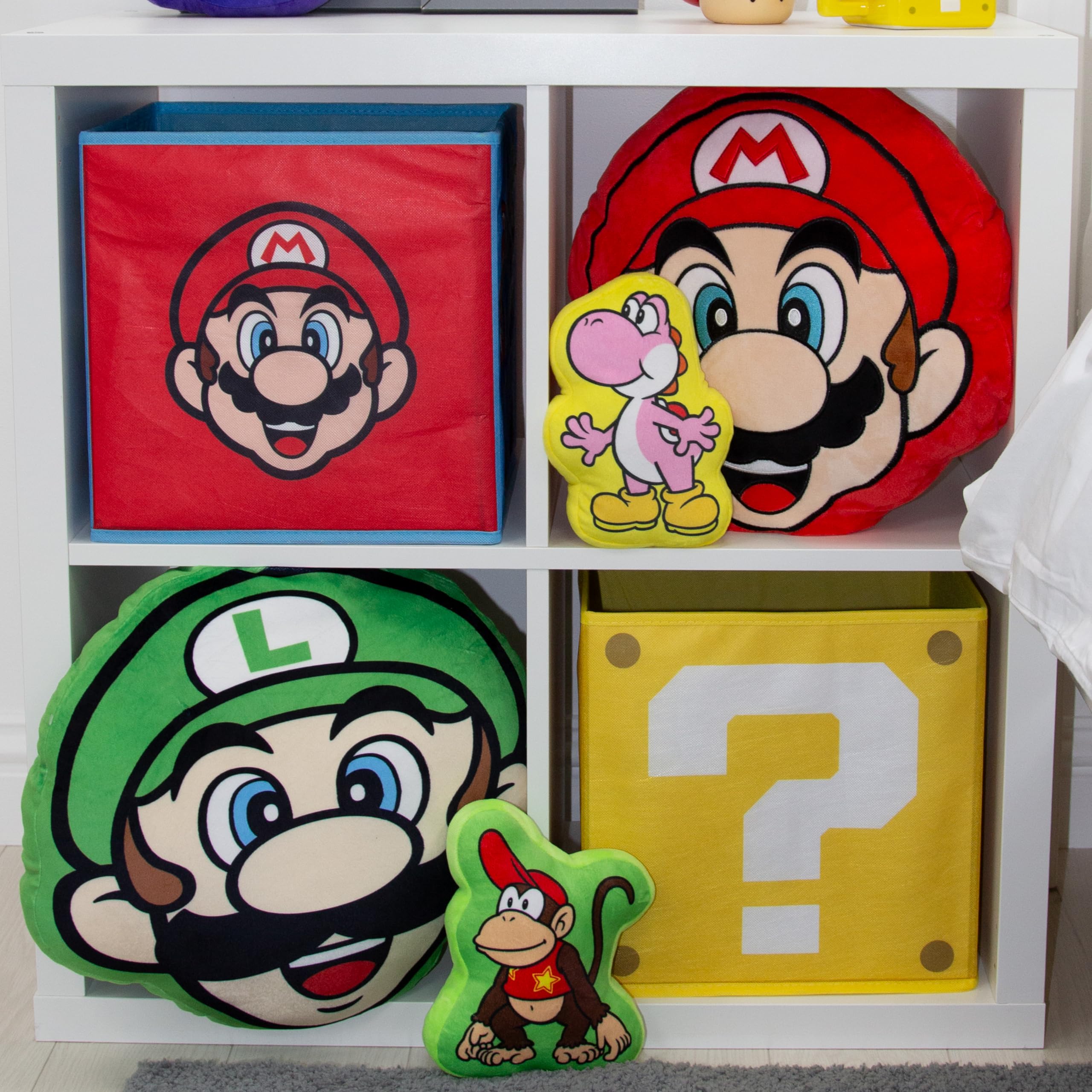 Character World Nintendo Super Mario Storage Boxes - 2 Pack Foldable Cubes | 30cm x 30cm 6
