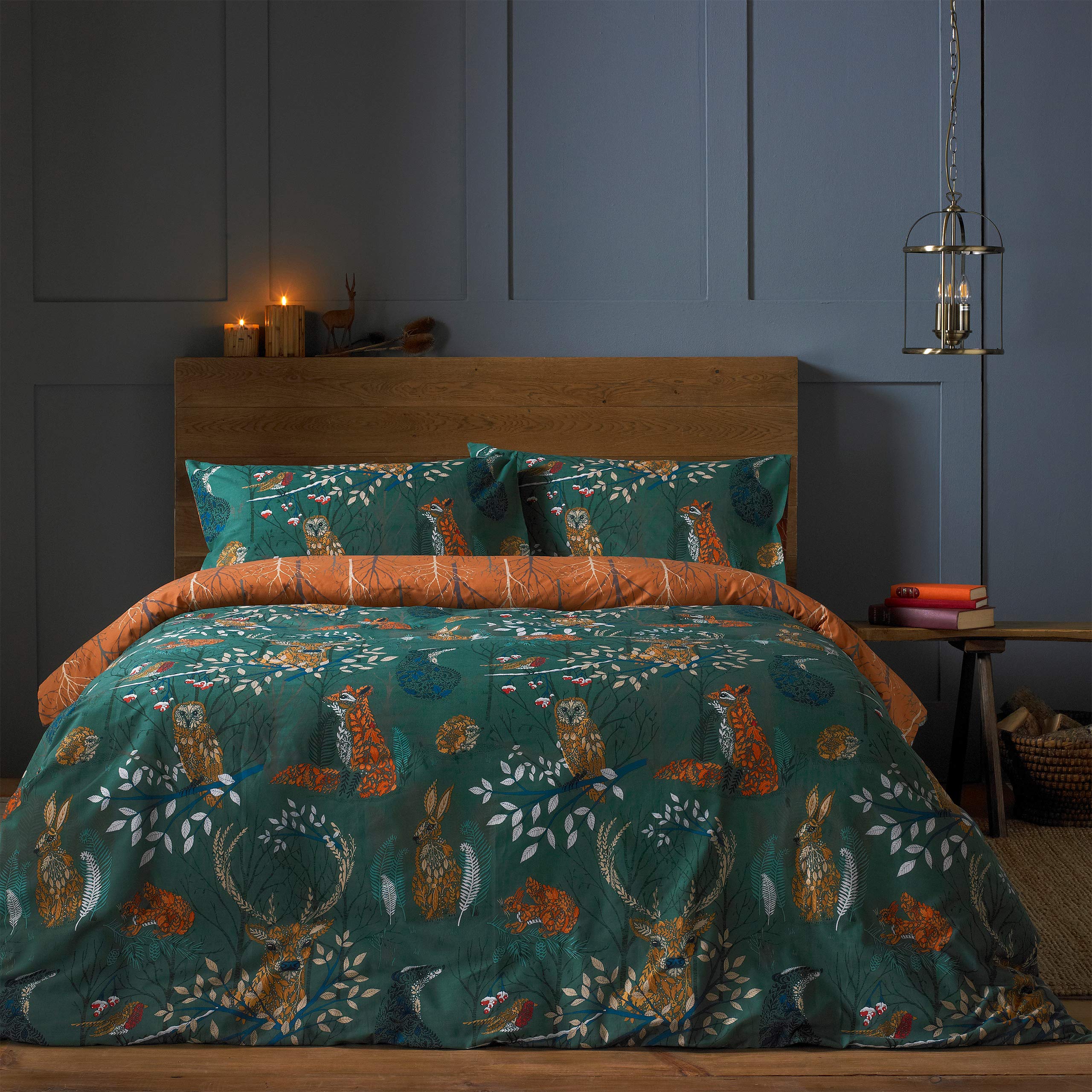 furn. Forest Fauna Woodland Duvet Set - Reversible Polycotton Blend | Super King | 3 Piece 2
