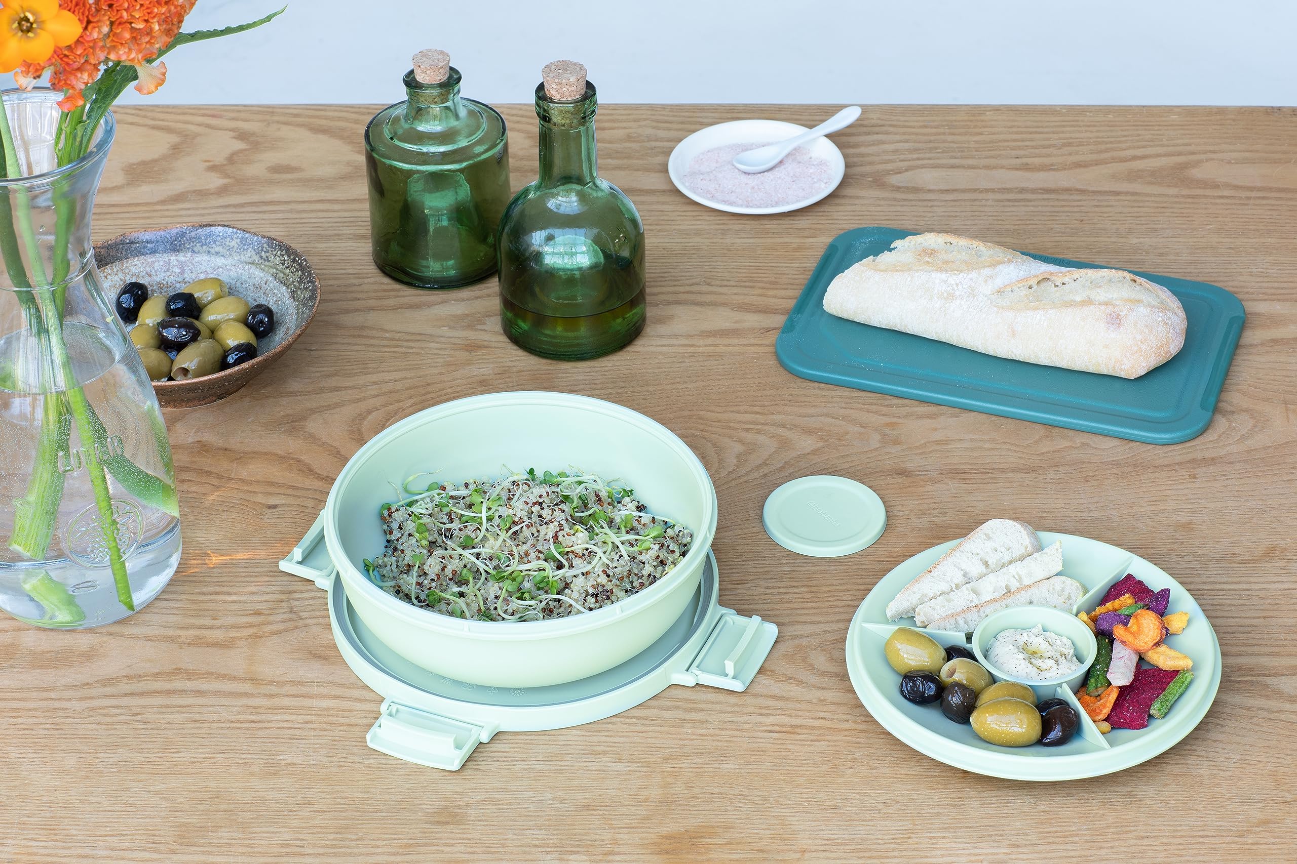 Brabantia Make & Take Salad Bowl - 1.3L Capacity | Leakproof | Jade Green 7