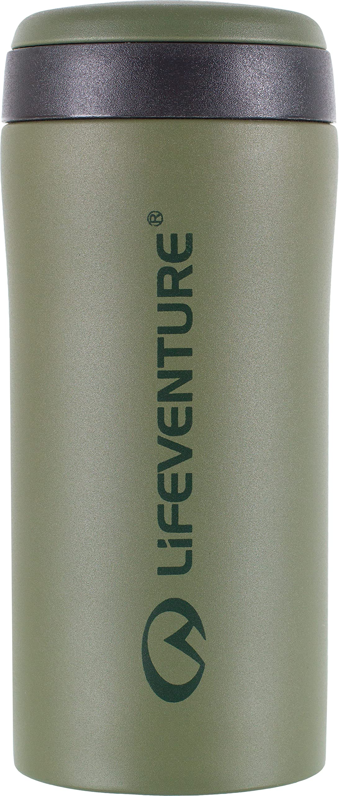 Lifeventure Thermal Mug - 300ml Vacuum Insulated Travel Cup | Leakproof | Matt Khaki