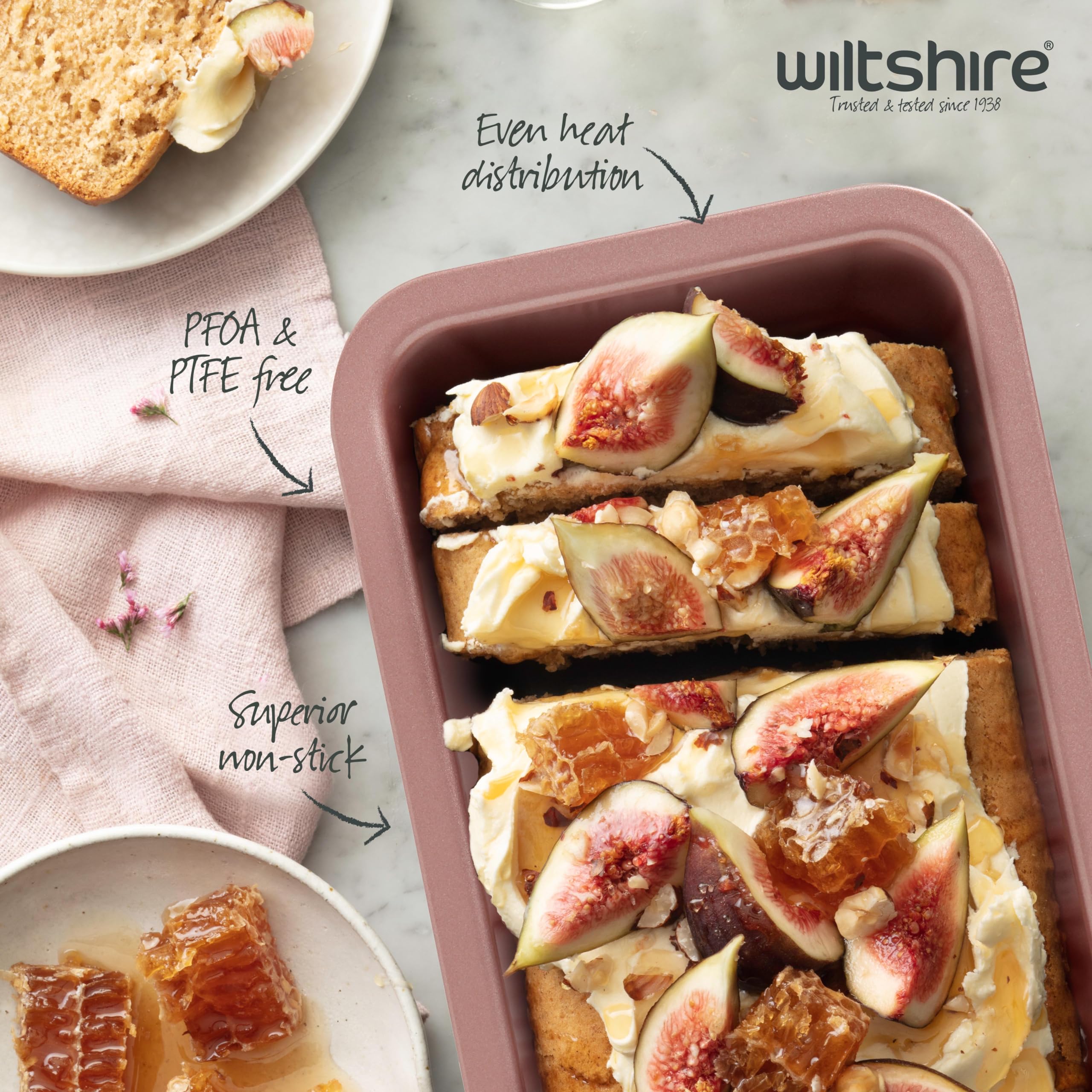 Wiltshire Rose Gold Loaf Pan - Non-Stick Carbon Steel | 24cm Size | Oven Safe up to 220°C