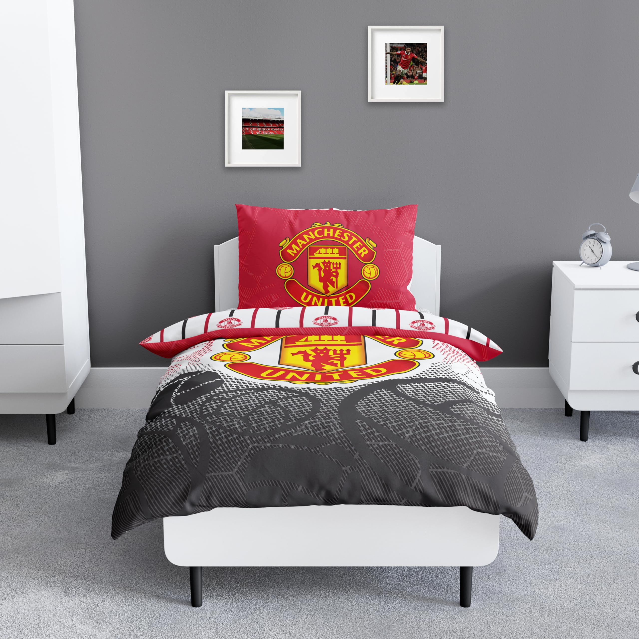 Manchester United FC Official Reversible Single Duvet Cover Set | Polycotton | 2 Pieces 6