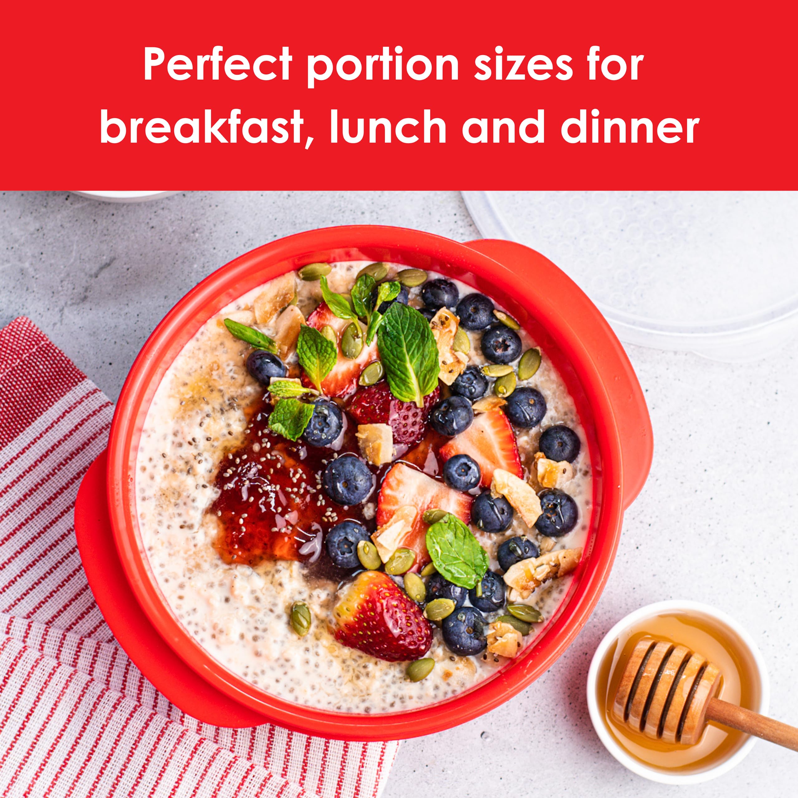 Décor Microsafe Round Food Container - 750ml Capacity | Microwave, Freezer, Dishwasher Safe 5