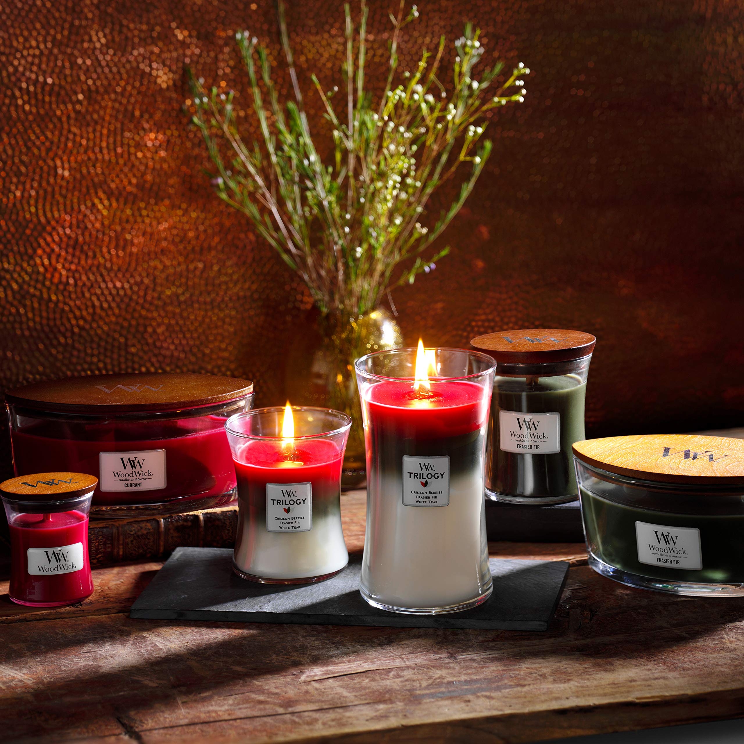 Woodwick Large Hourglass Trilogy Scented Candle - Sun Ripened Berries | Crackling Wooden Wick | Up to 130 Hours 4
