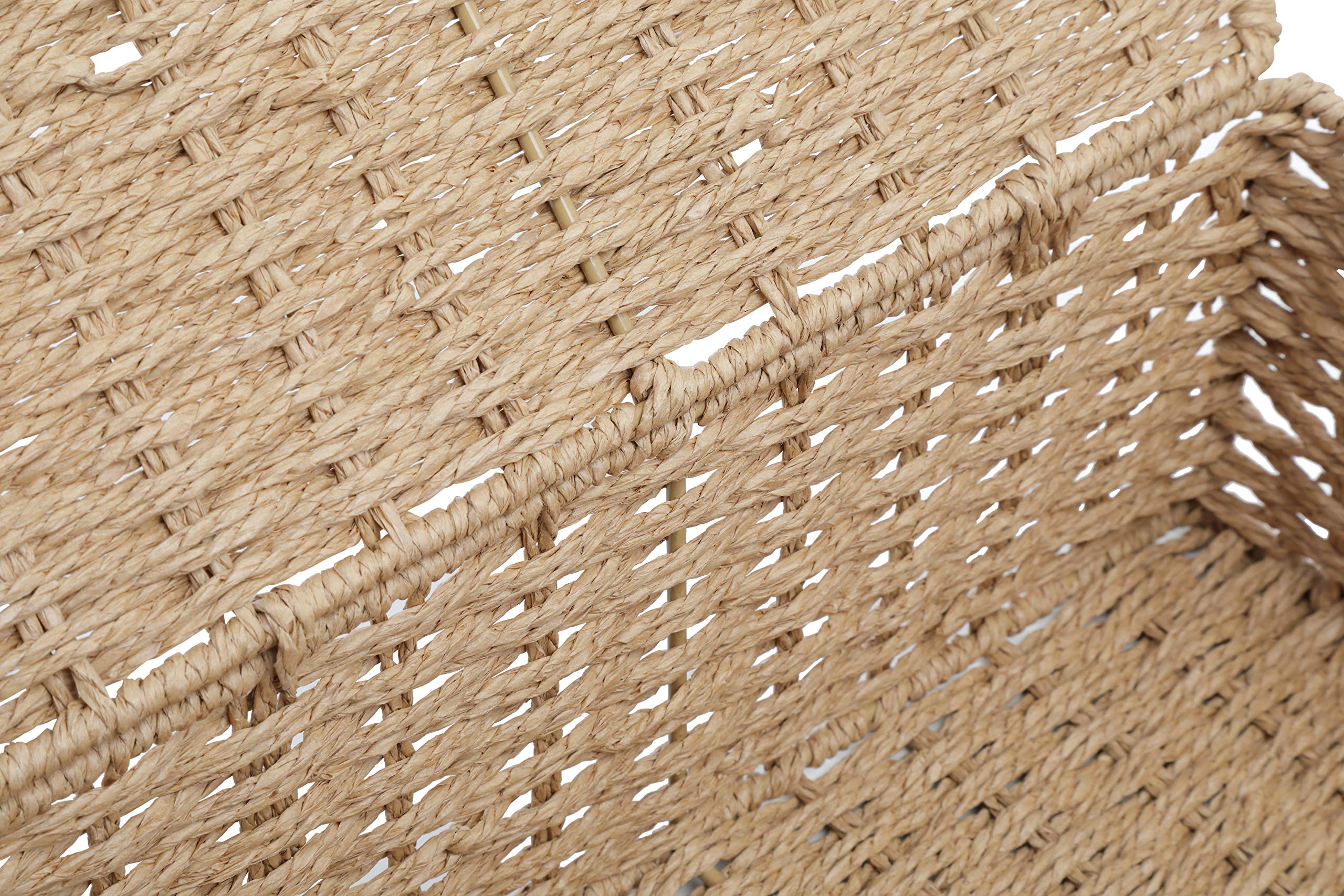 ARPAN Natural Paper Rope Storage Basket with Lid | L Size | Natural Color | WB-9694L 6