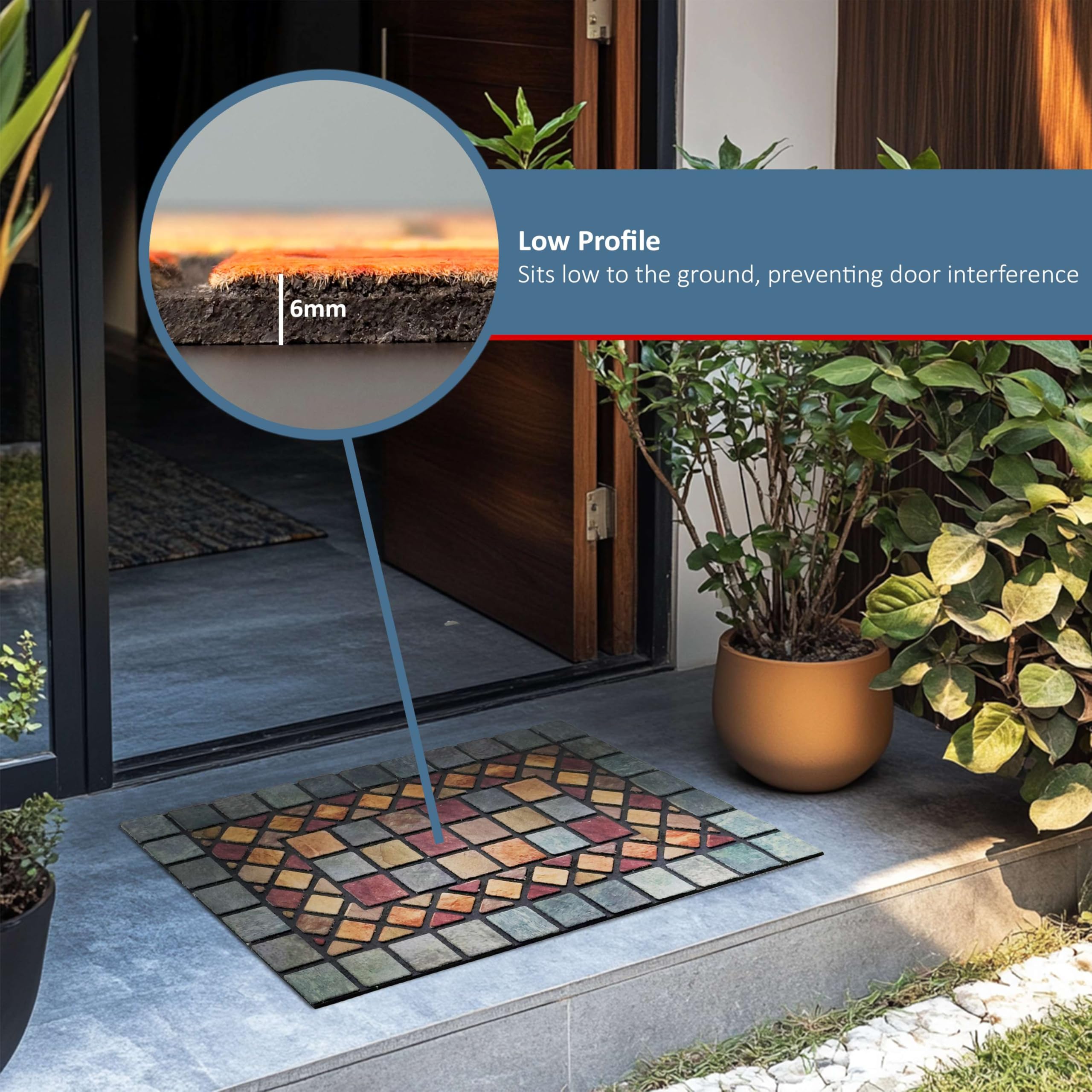 Nicoman Tile Heavy Duty Boot Scraper Doormat - 90x60cm Rubber | Non-Slip Indoor/Outdoor 4