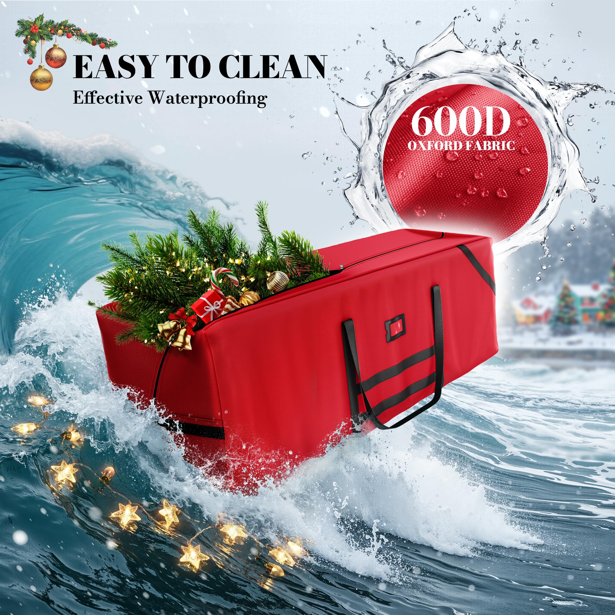YITAHOME Christmas Tree Storage Bag - Waterproof, Durable, Fits Trees up to 9 ft | Red 6