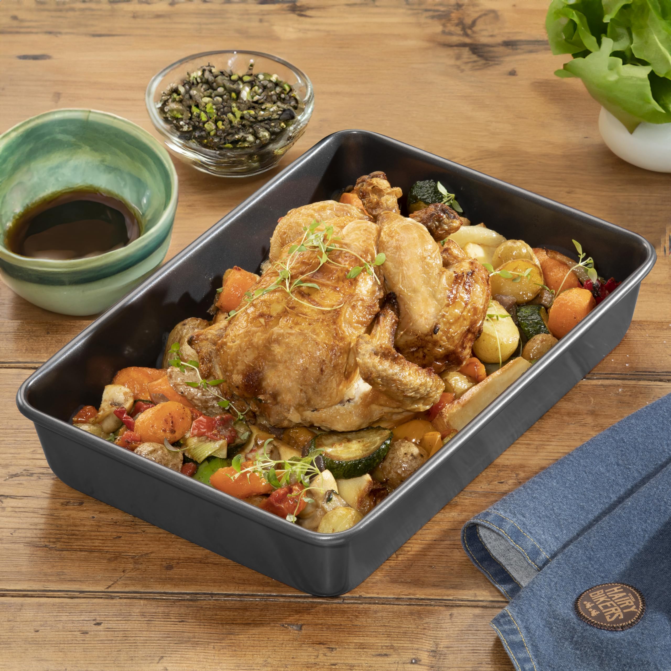 Hairy Bikers Non-Stick Baking Sheet - Extra Large 40CM | Oven & Freezer Safe | Black 3