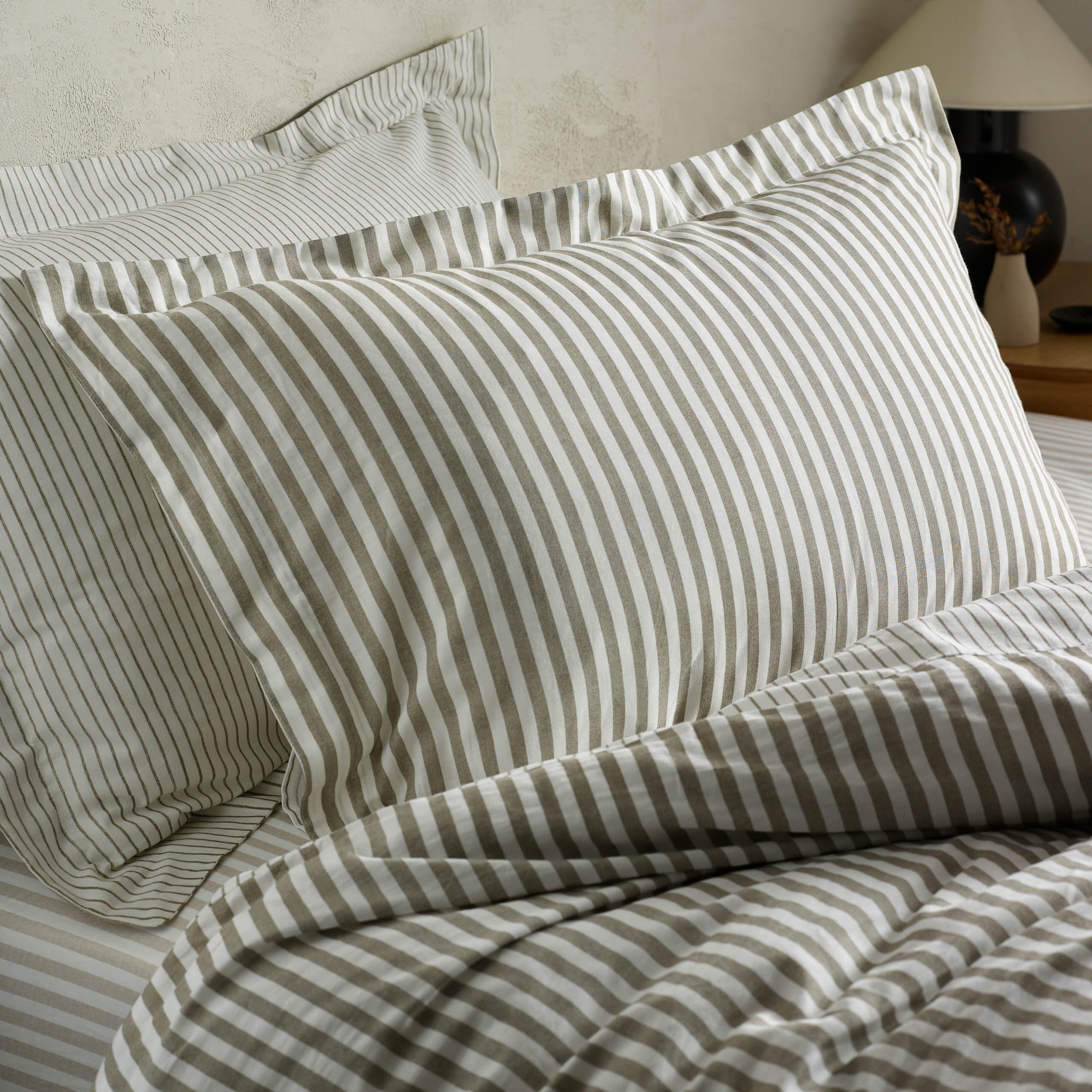 furn. Yard Hebden Cotton Duvet Set - Reversible Mélange Stripe | Super King | Mole 3