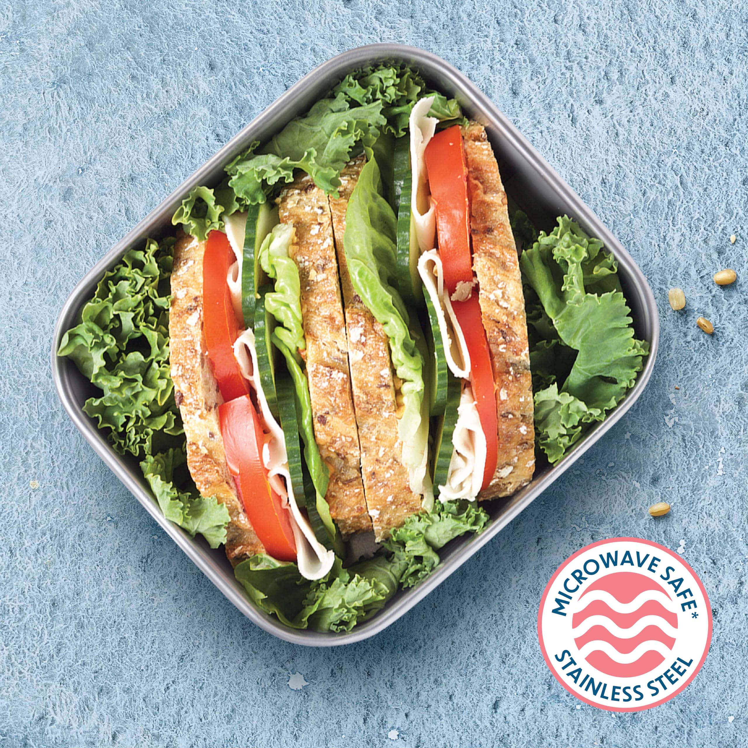 Smash Microwave Safe Stainless Steel Lunch Box - 600ml Capacity | Airtight & Leakproof | Blue 6