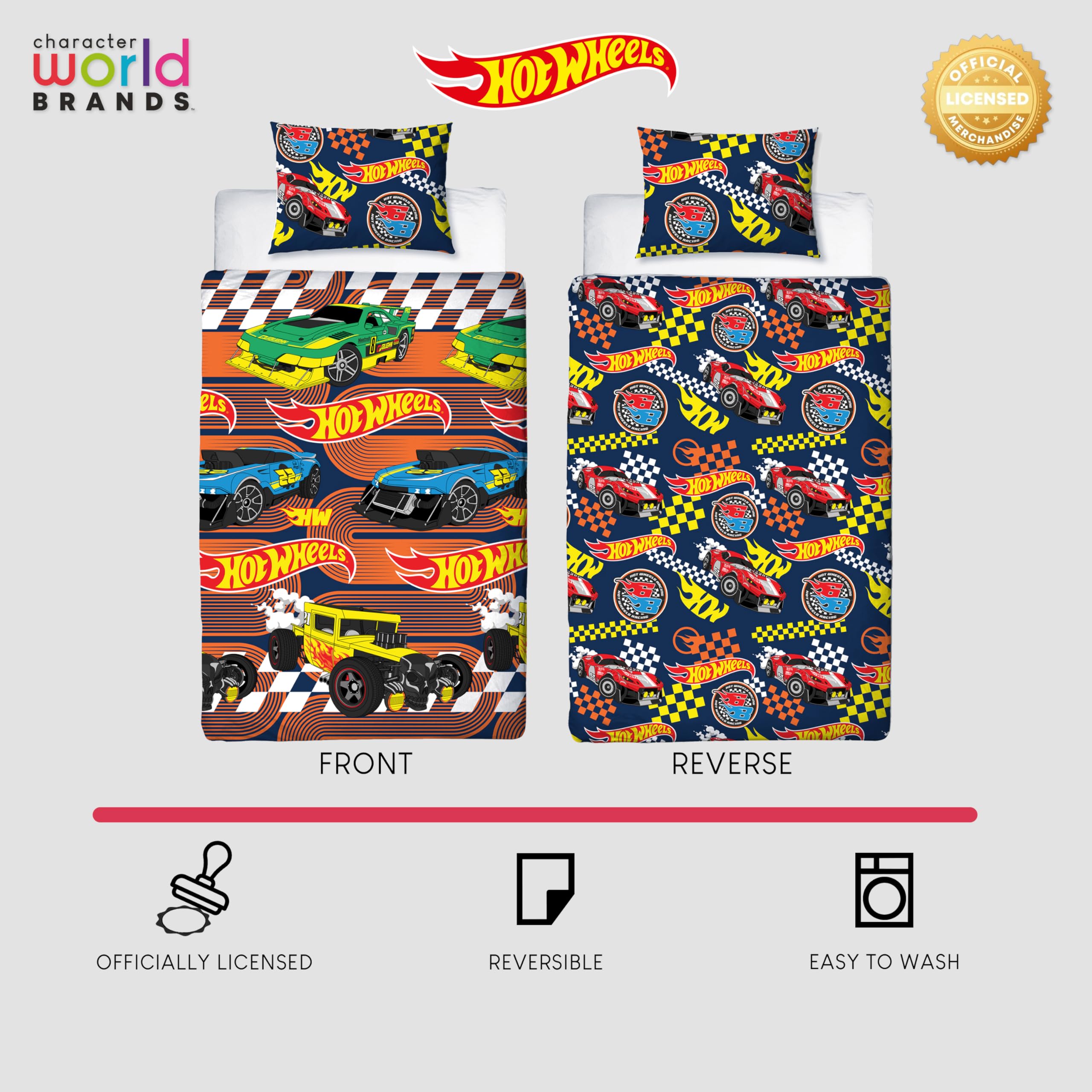 Character World Hot Wheels Racer Design Single Duvet Cover Set | Reversible | 135 x 200cm 8