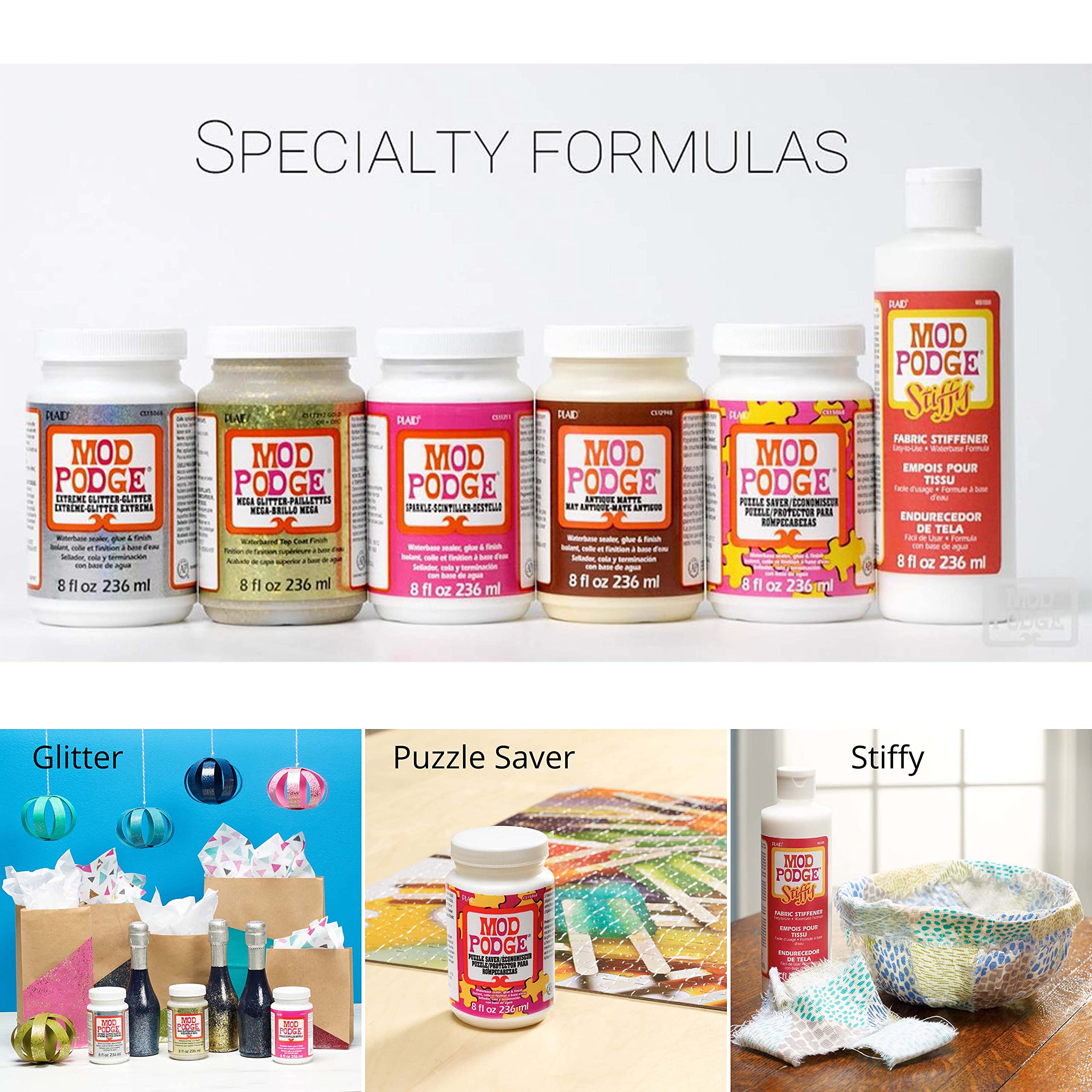 Mod Podge Sparkle Waterbase Sealer, Glue and Finish - 8 oz | Non-Toxic Acrylic Formula 6