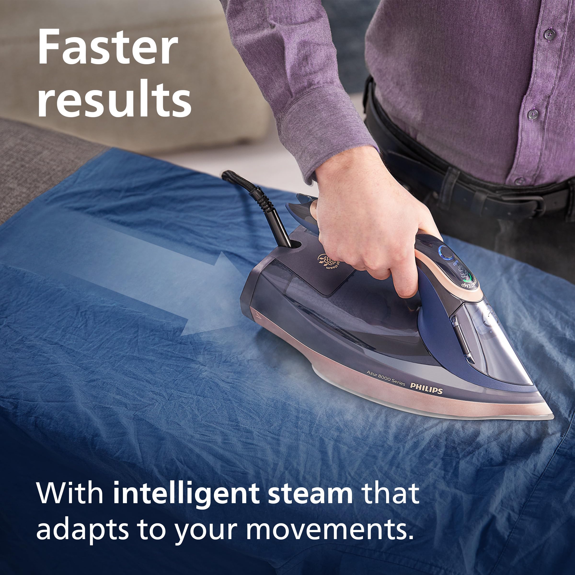 Philips Azur 8000 Steam Iron - 3000W Power, 260g Steam Boost, 85g/min Continuous Steam 5