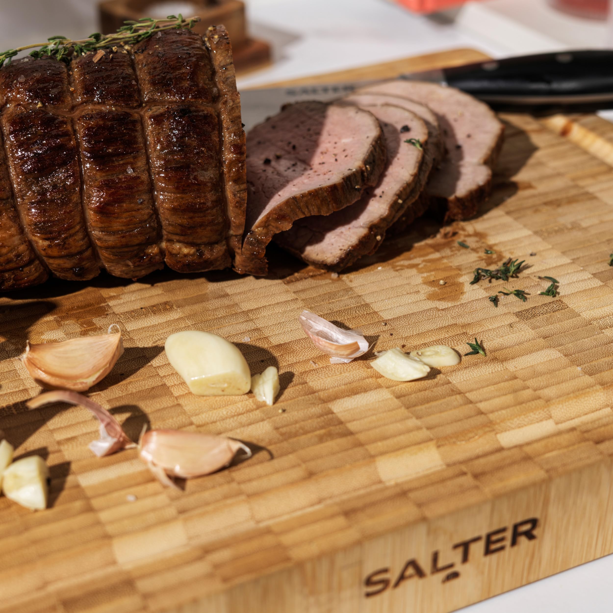 Salter Bamboo Chopping Board - Large Wooden Butchers Block | 42 x 32 cm | Heavy Duty 9