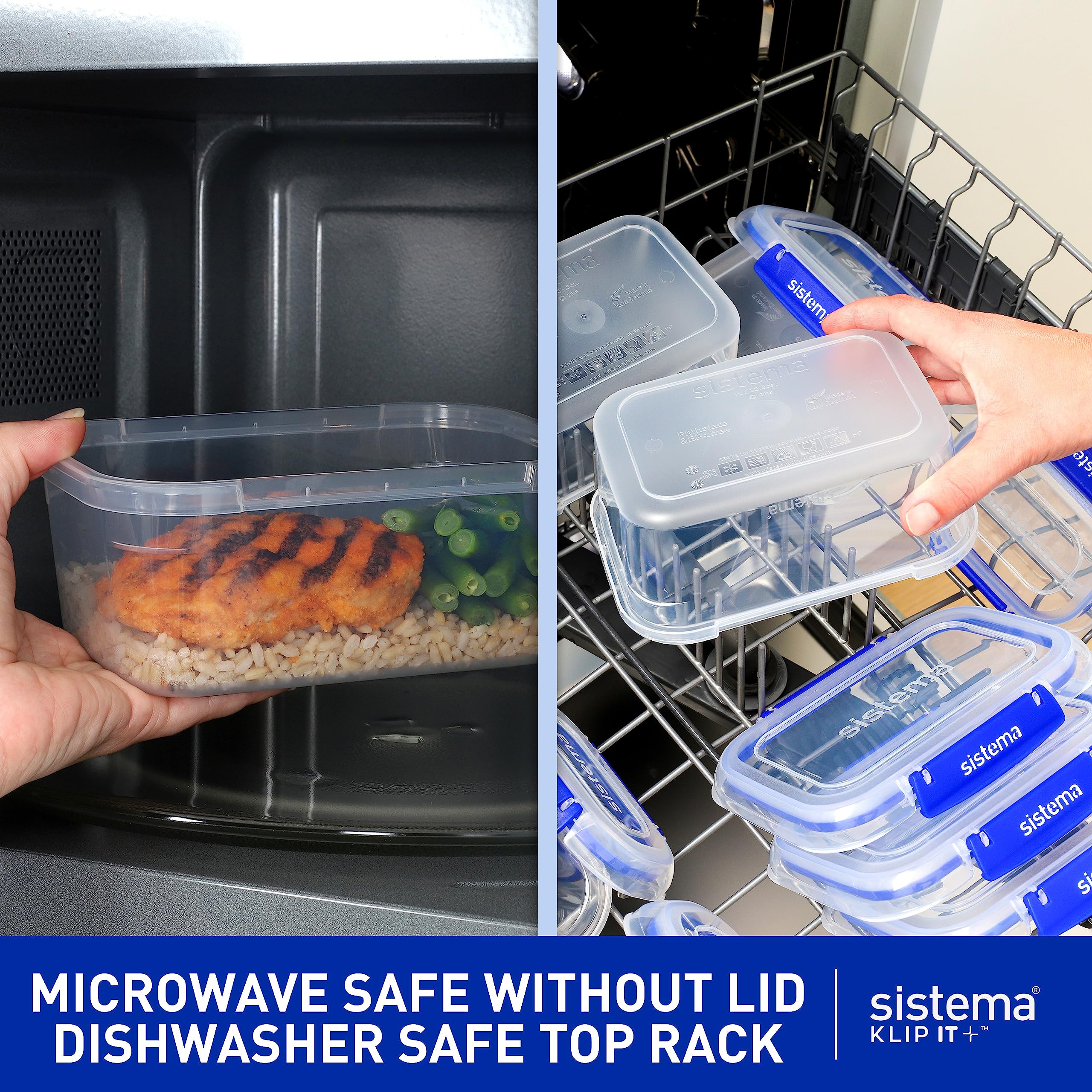 Sistema KLIP IT PLUS Leakproof Food Storage Containers - 2.2 L, 1 L, 400 ml | Airtight & Stackable | 6 Count 5
