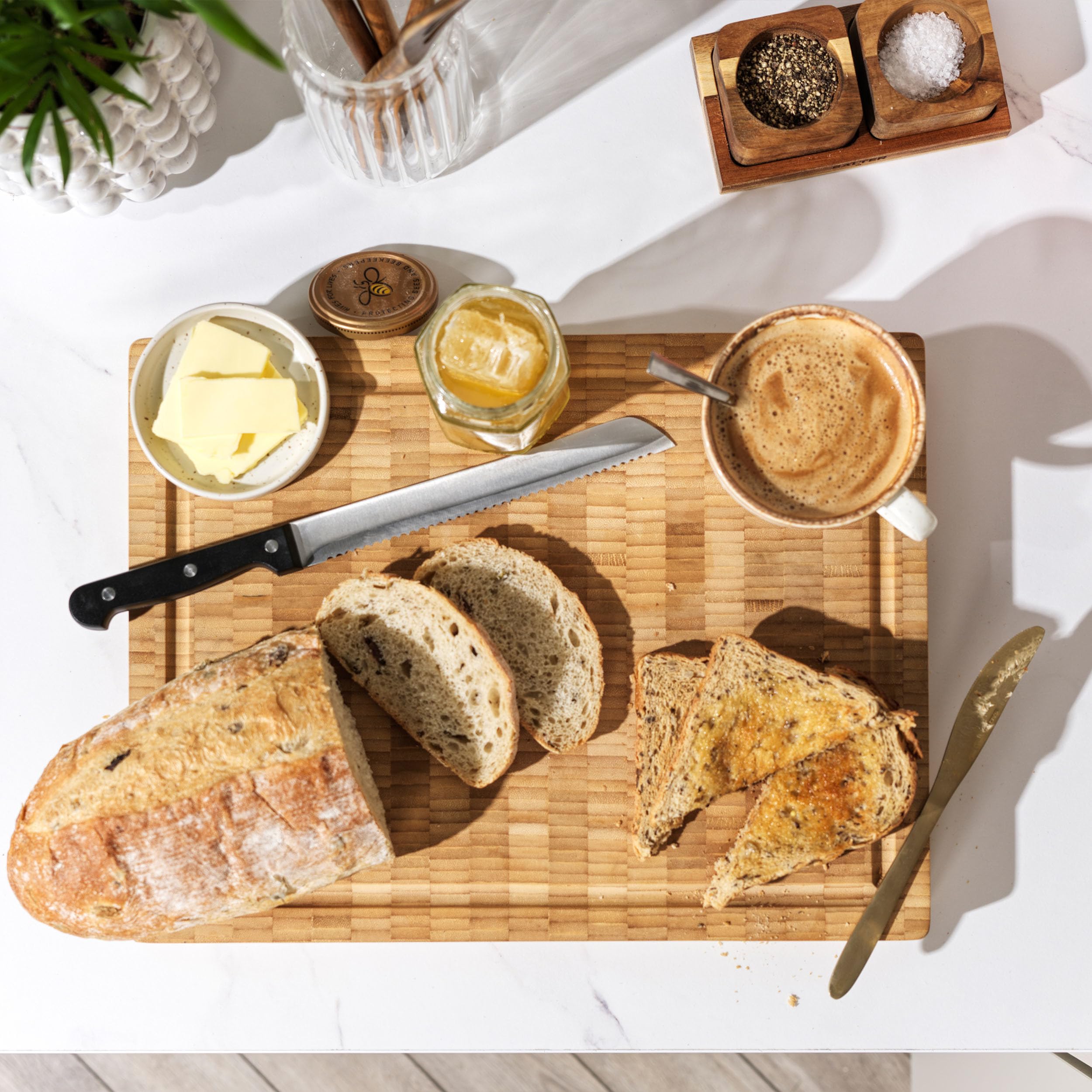 Salter Bamboo Chopping Board - Large Wooden Butchers Block | 42 x 32 cm | Heavy Duty 7