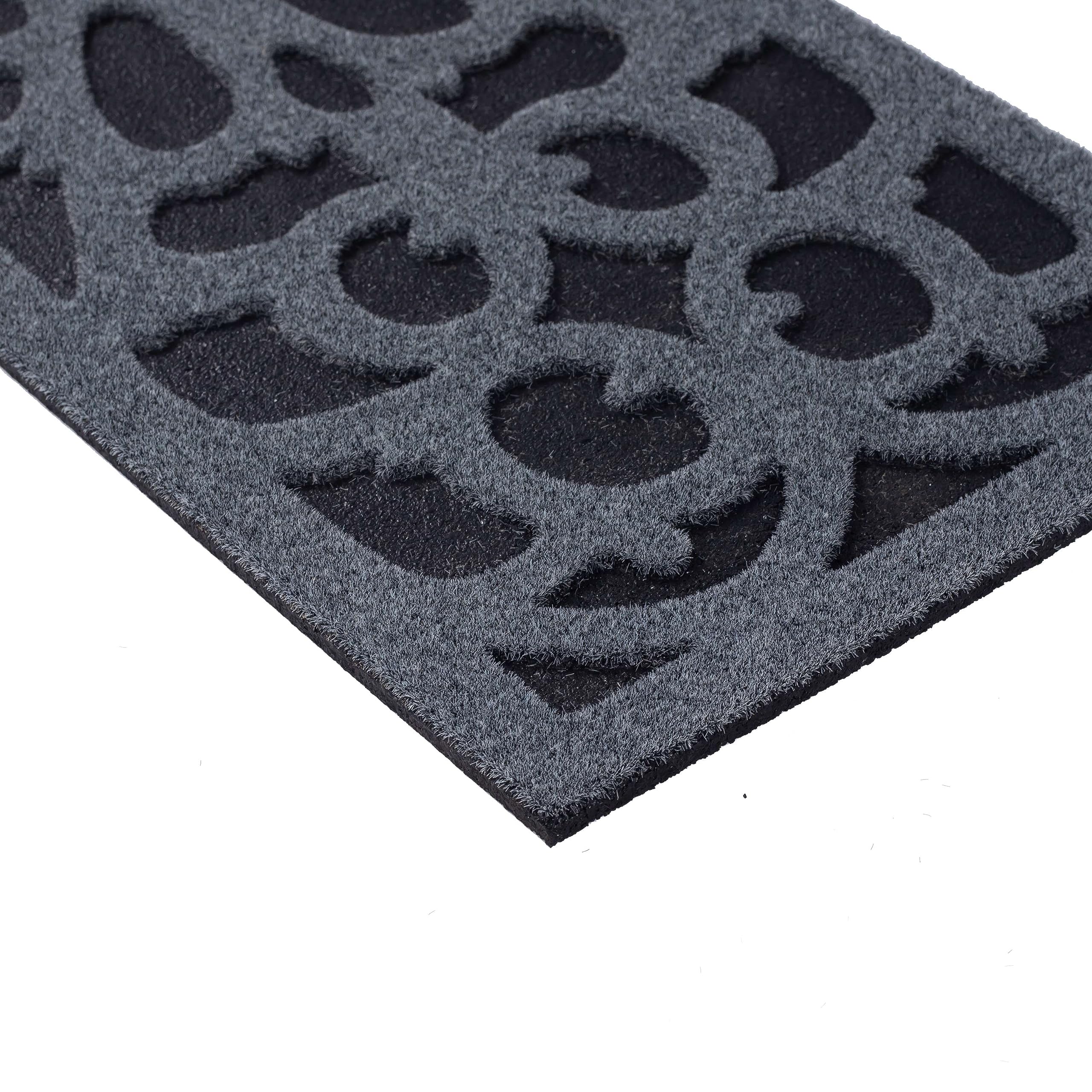 Nicoman Heavy Duty Rubber Doormat - Non-Slip, Eco-Friendly, Wrought Iron Effect | 75 x 25cm Grey 5
