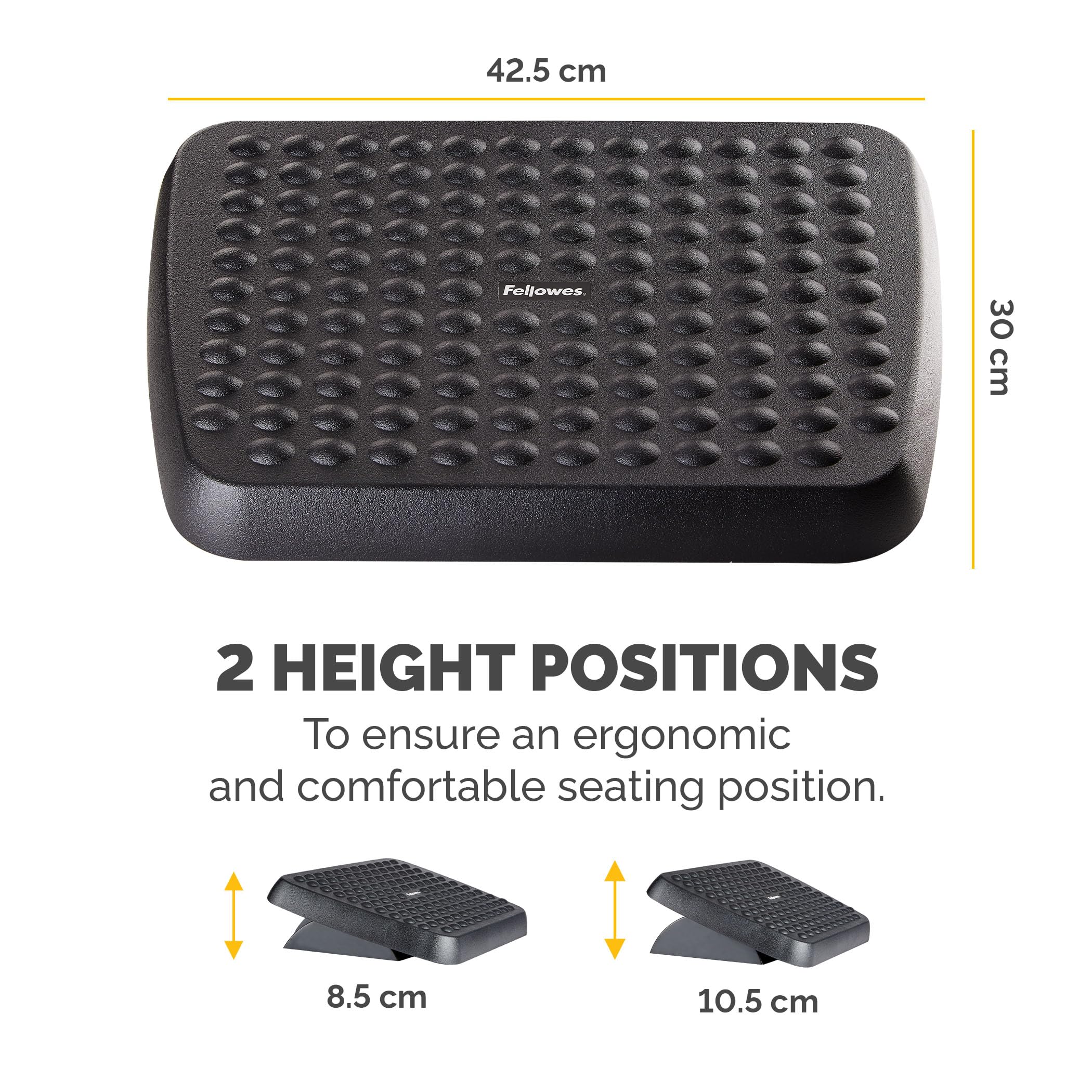 Fellowes Standard Under Desk Footrest - Dual Position Height Adjustment | Textured Surface | FIRA Accredited 5
