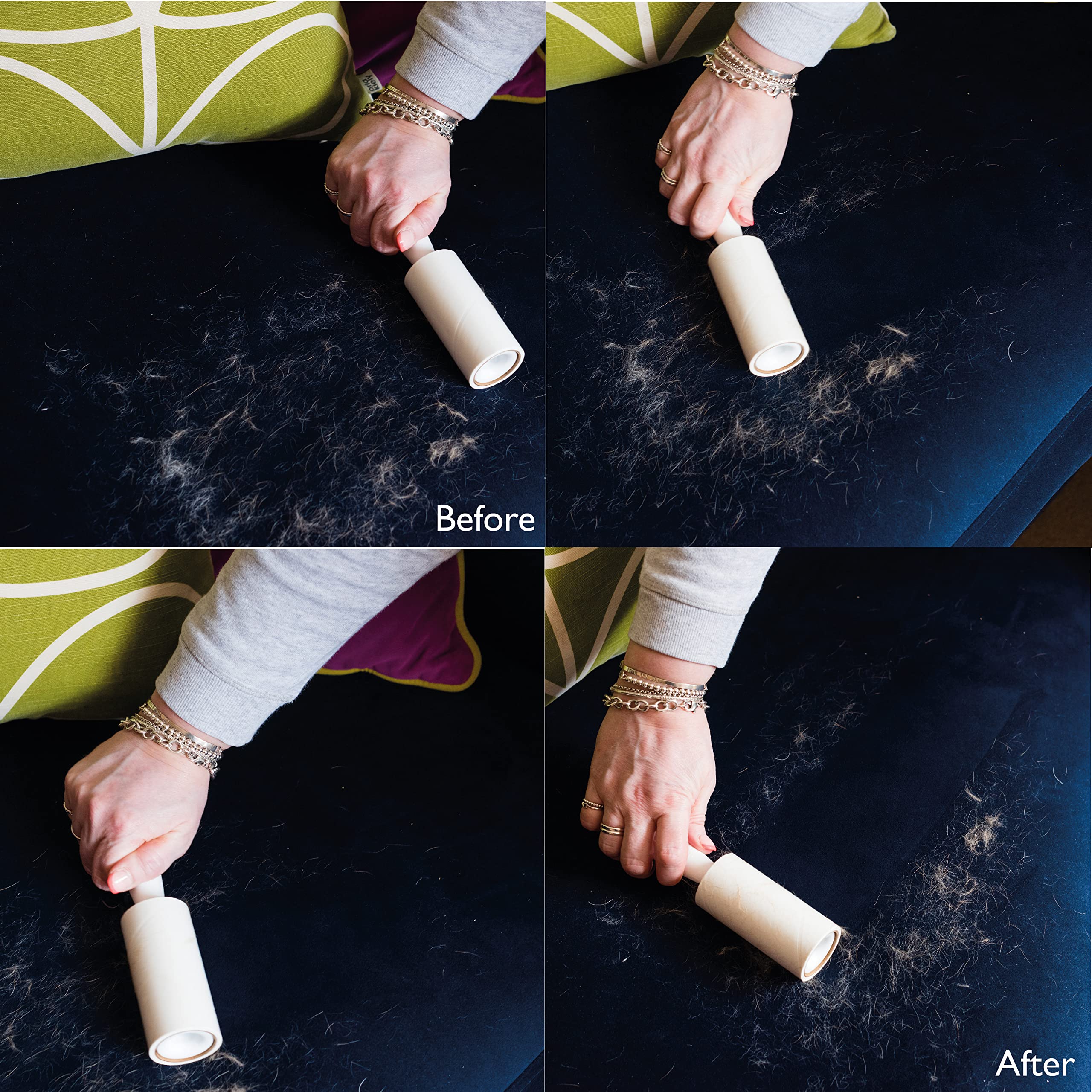 KORBOND Lint Roller with 49 Sticky Sheets | Removes Pet Hair, Dust, and Lint | White 4