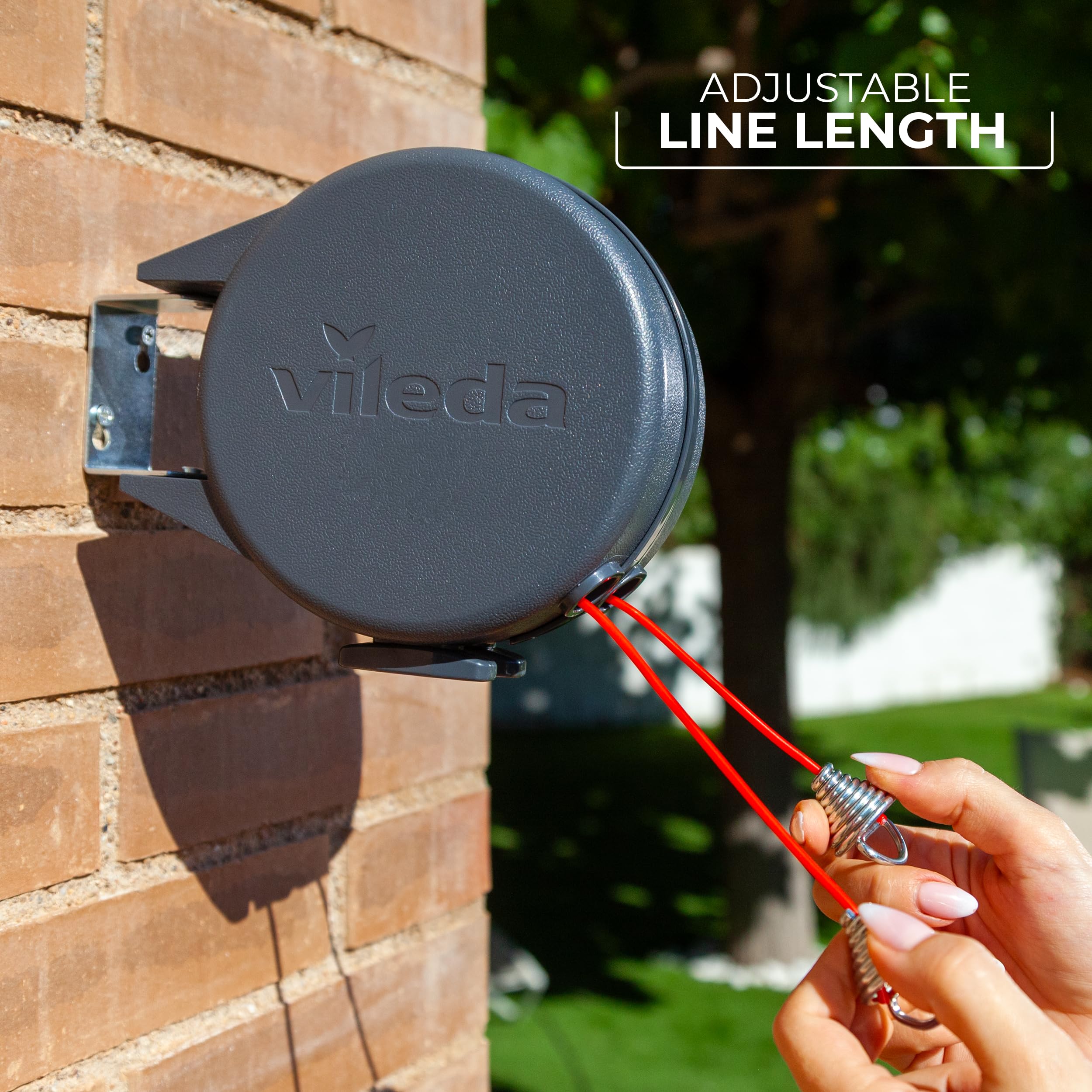 Vileda Dual Cordomatic Retractable Washing Line - 30m Total Capacity | 2x 15m Lines | UV Protected 4