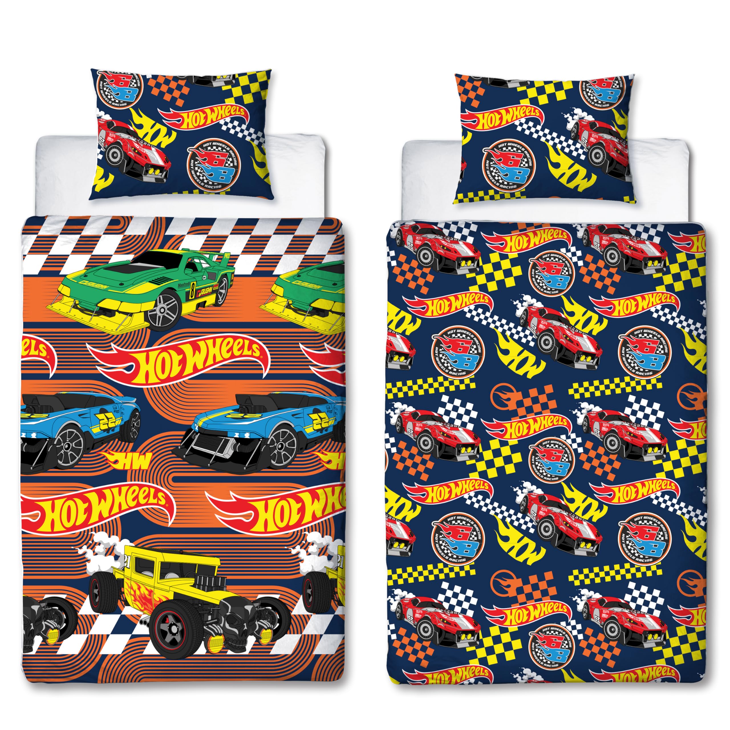 Character World Hot Wheels Racer Design Single Duvet Cover Set | Reversible | 135 x 200cm