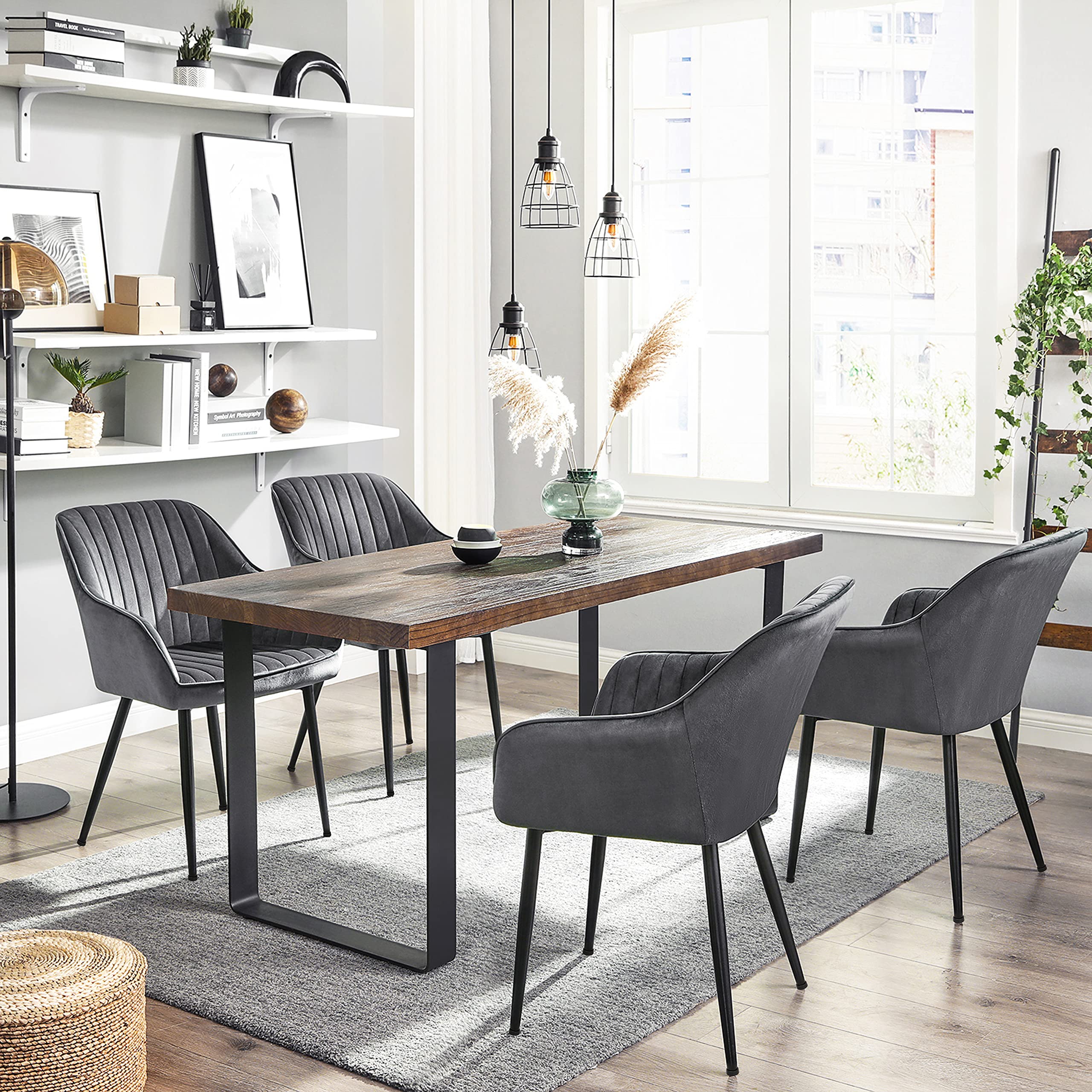 SONGMICS Upholstered Armchair - 49cm Wide Seat | Velvet Upholstery | Supports 110 kg 2