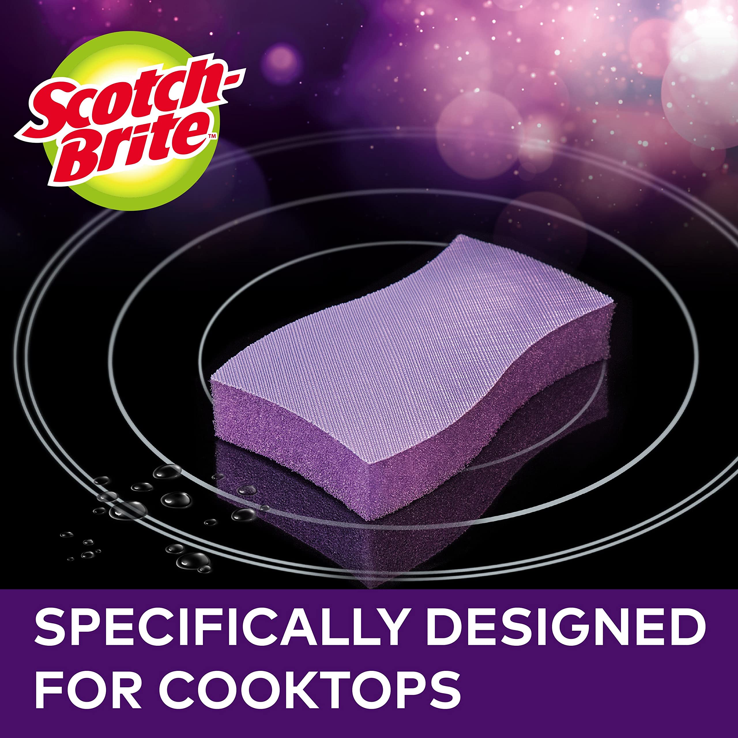 Scotch-Brite Glass Cooktop Pads - Chemical-Free Cleaning for Burnt-On Messes | 3 Pieces 3