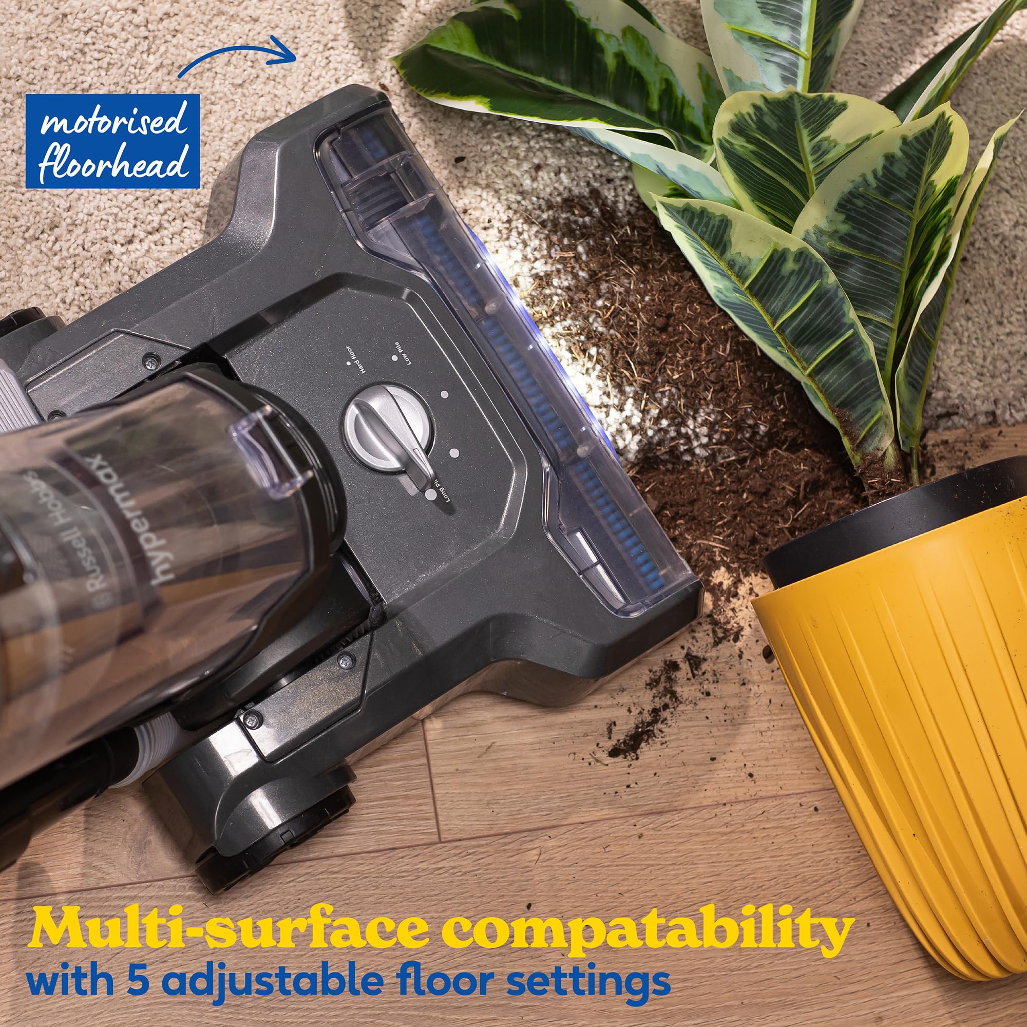 Russell Hobbs Hypermax Upright Vacuum RHUV7001 - 700W Motor, 4L Tank, Multi-Surface, Grey & Blue 6