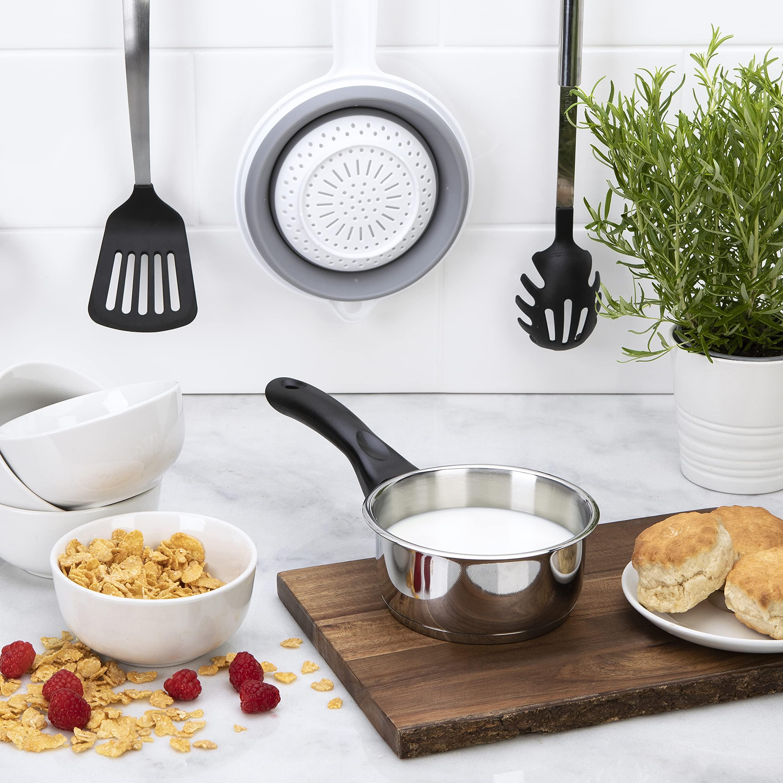 Pendeford Stainless Steel Milk Pan - 14 cm Diameter | Induction Compatible | Dishwasher Safe 3