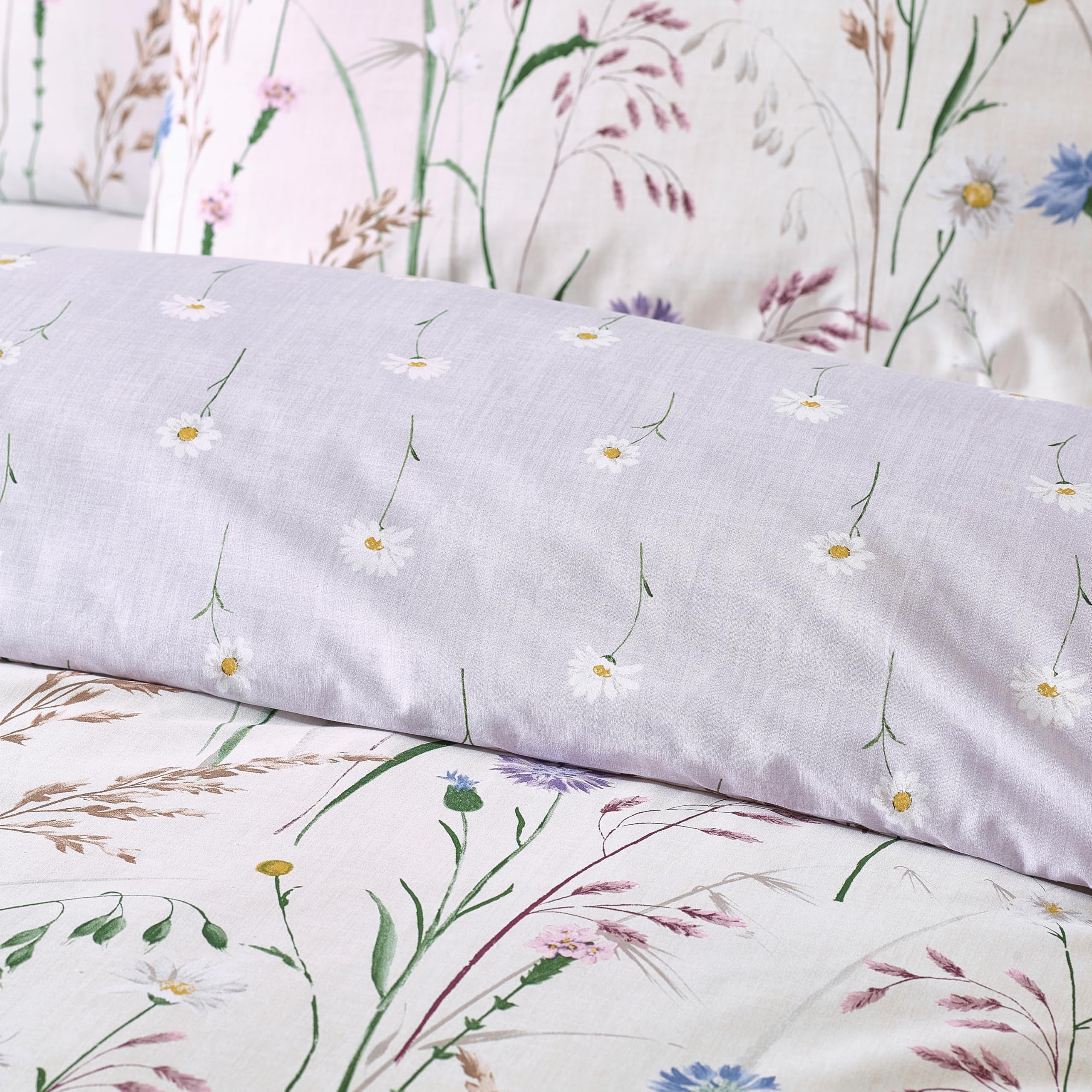 Catherine Lansfield Grasmere Floral Reversible King Duvet Cover Set | Lilac | Polycotton 4