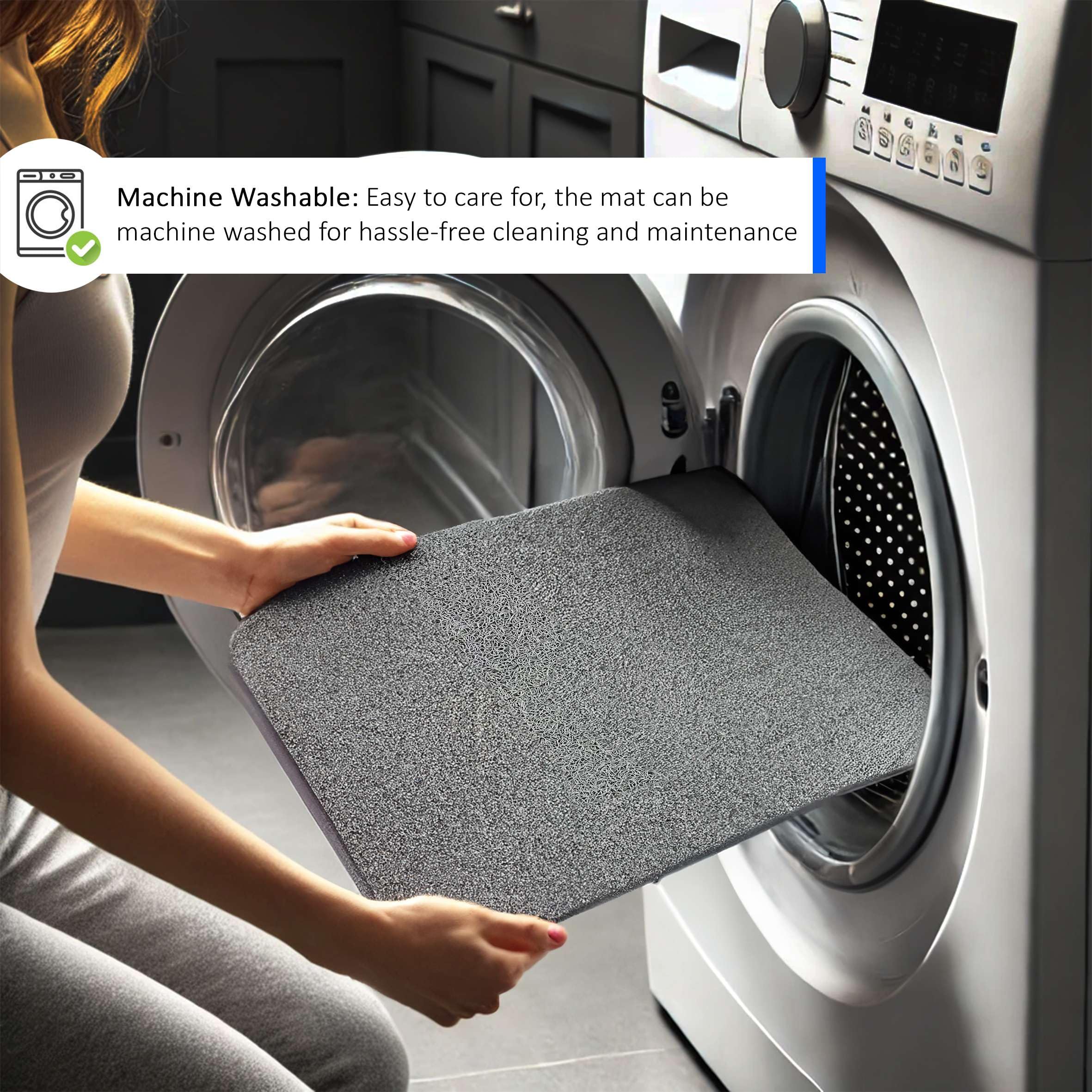 Nicoman Loofah Shower Mat - Non-Slip PVC Spaghetti Design | 60 x 40 cm | Machine Washable 5