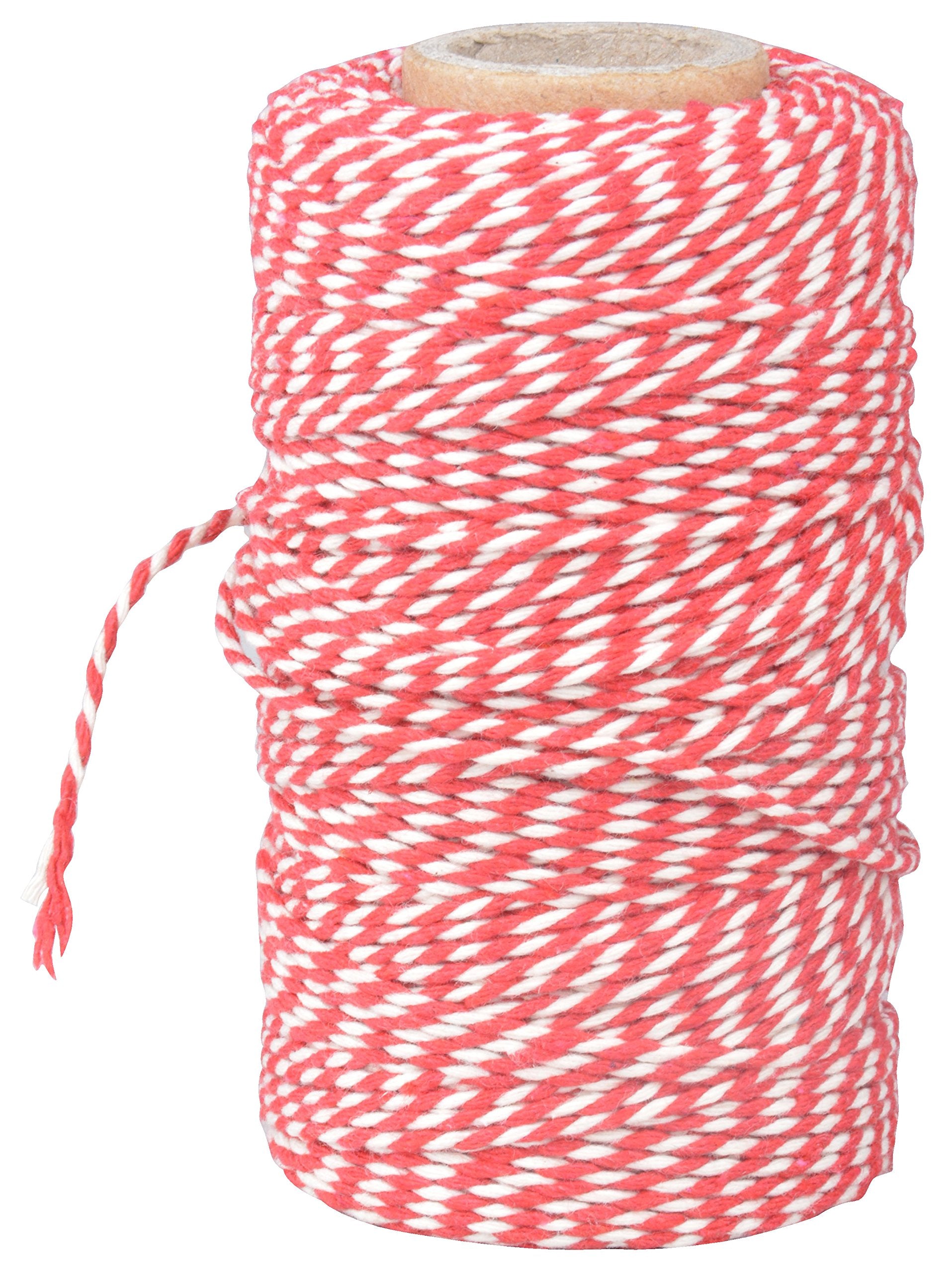 Esschert's Design Cooking Yarn - Red/White Striped Cotton String | 100 Meters | Model C2058 1